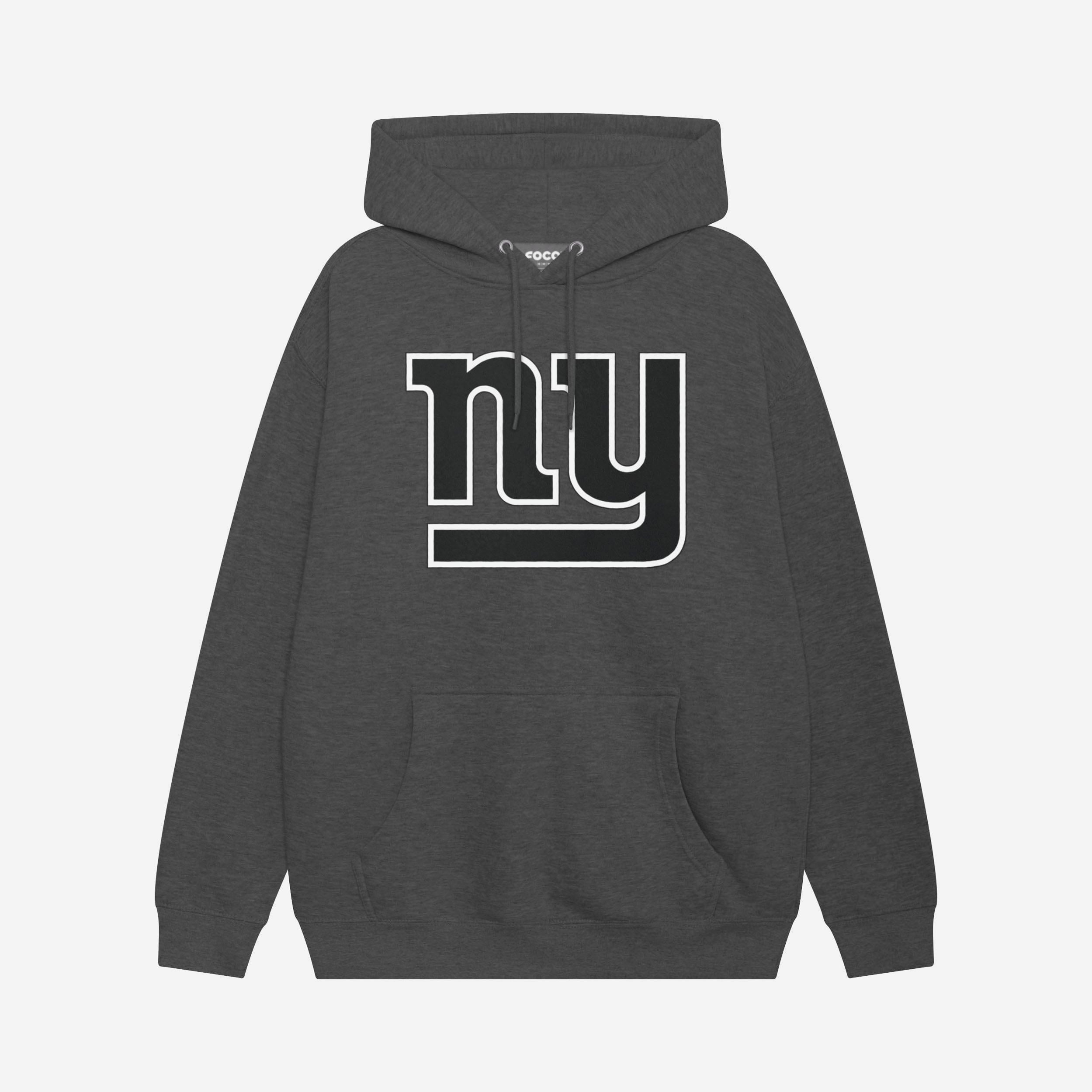 New York Giants Sweat à capuche avec logo principal noir et blanc
