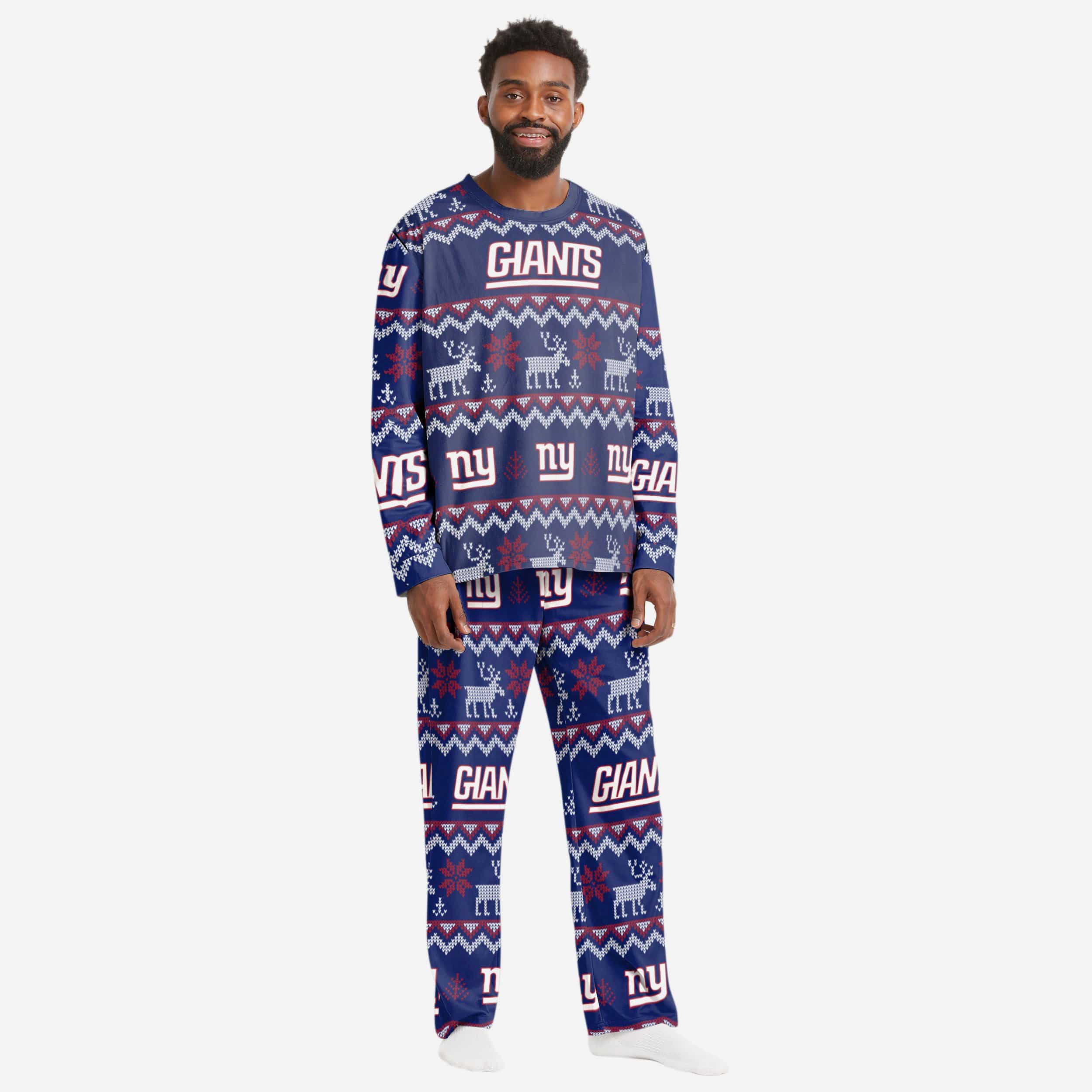 New York Giants Pyjama de vacances en famille à motif laid pour hommes