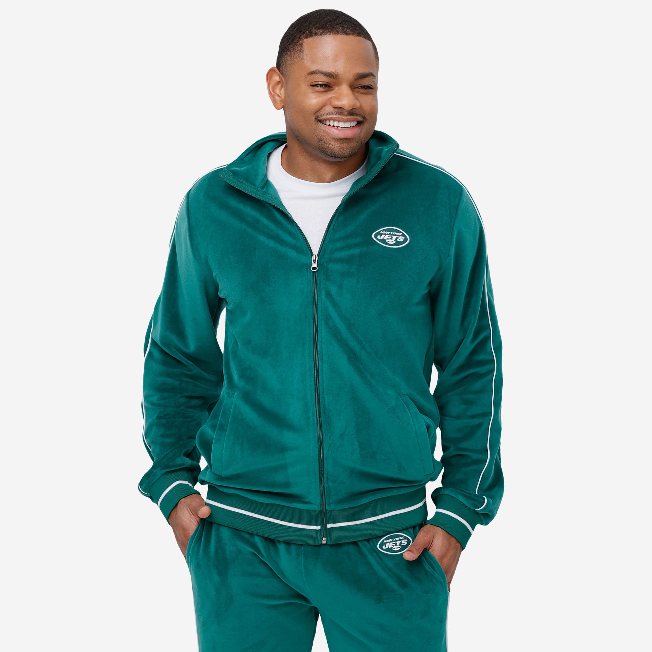 New York Jets 2019 Haut rétro zippé en velours