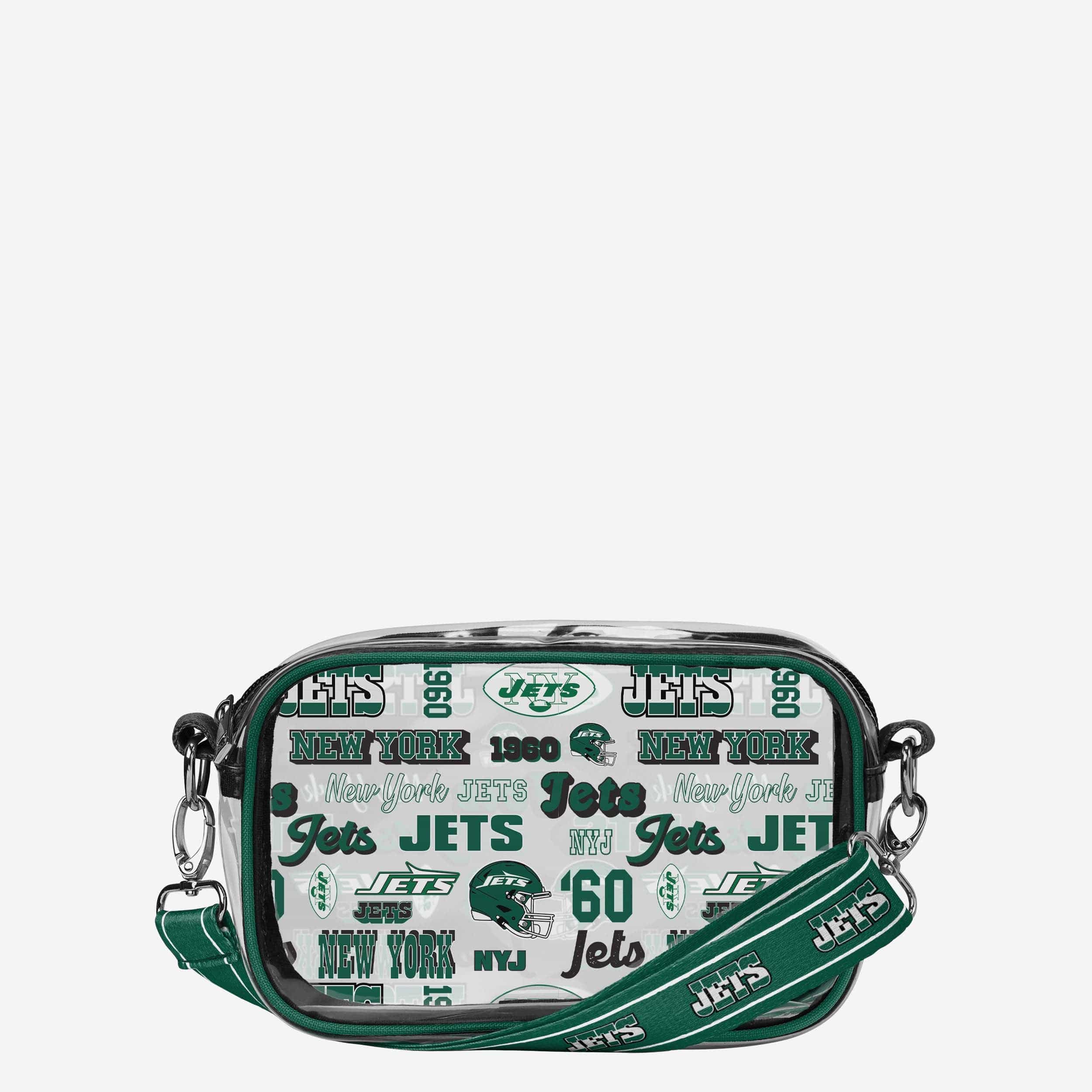 New York Jets Répéter Sac à bandoulière transparent à imprimé rétro