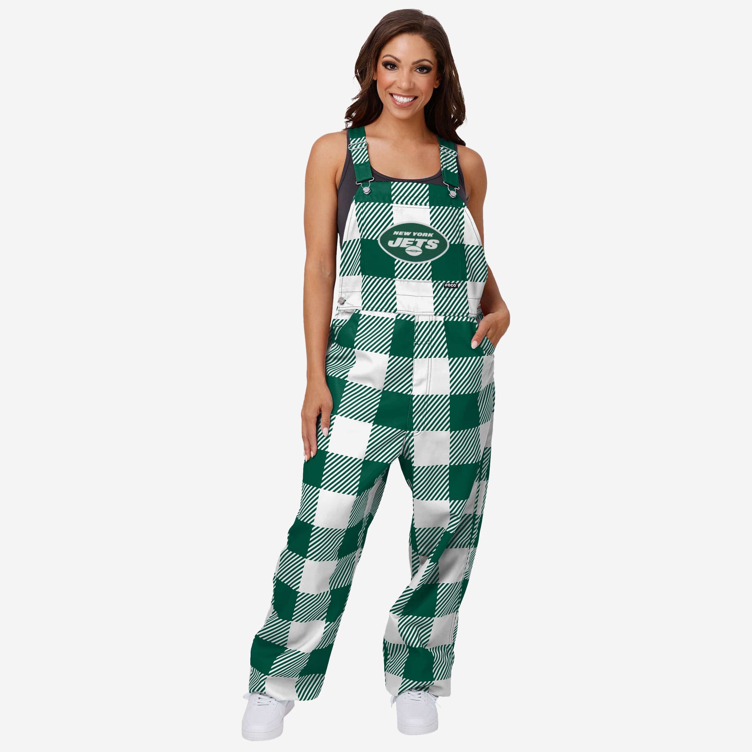New York Jets Salopette à carreaux pour femme