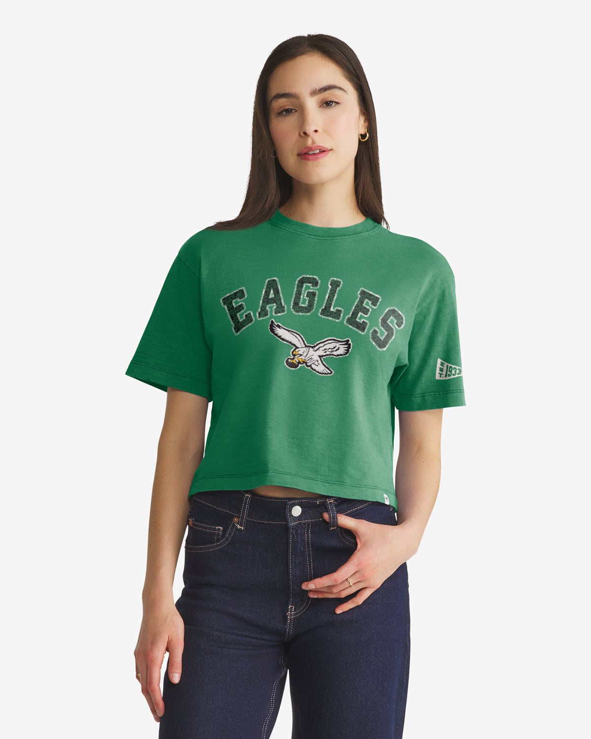 Philadelphia Eagles HISTORIQUE ELMORE BIEN PORTÉ '47 HEAVY SLUB TEE FEMME