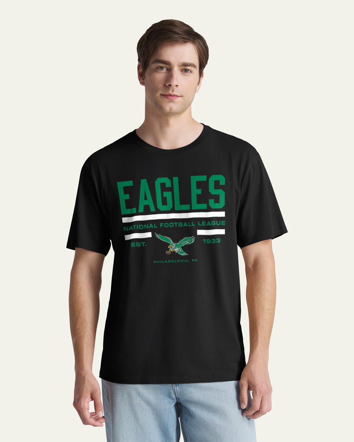 Philadelphia Eagles HISTORIQUE STACK BLOCK '47 TEE QUOTIDIEN