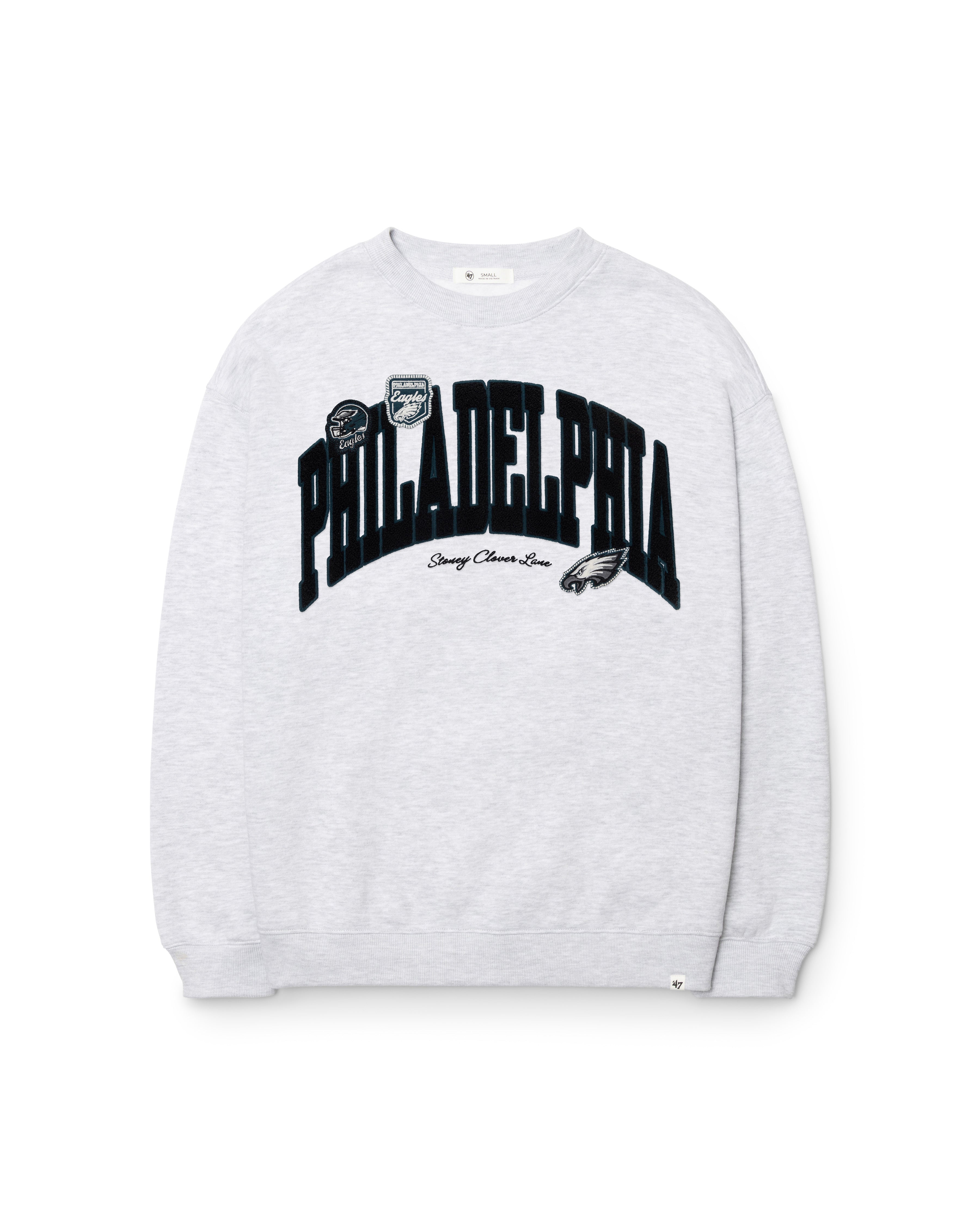 Philadelphia Eagles STONEY CLOVER LANE X '47 ÉQUIPAGE SURDIMENSIONNÉ POUR FEMMES