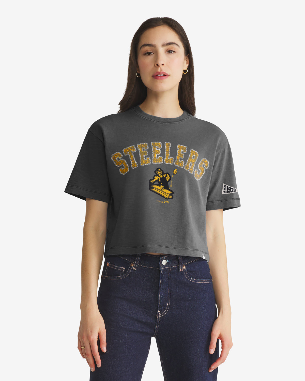 Pittsburgh Steelers HISTORIQUE ELMORE BIEN PORTÉ '47 HEAVY SLUB TEE FEMME