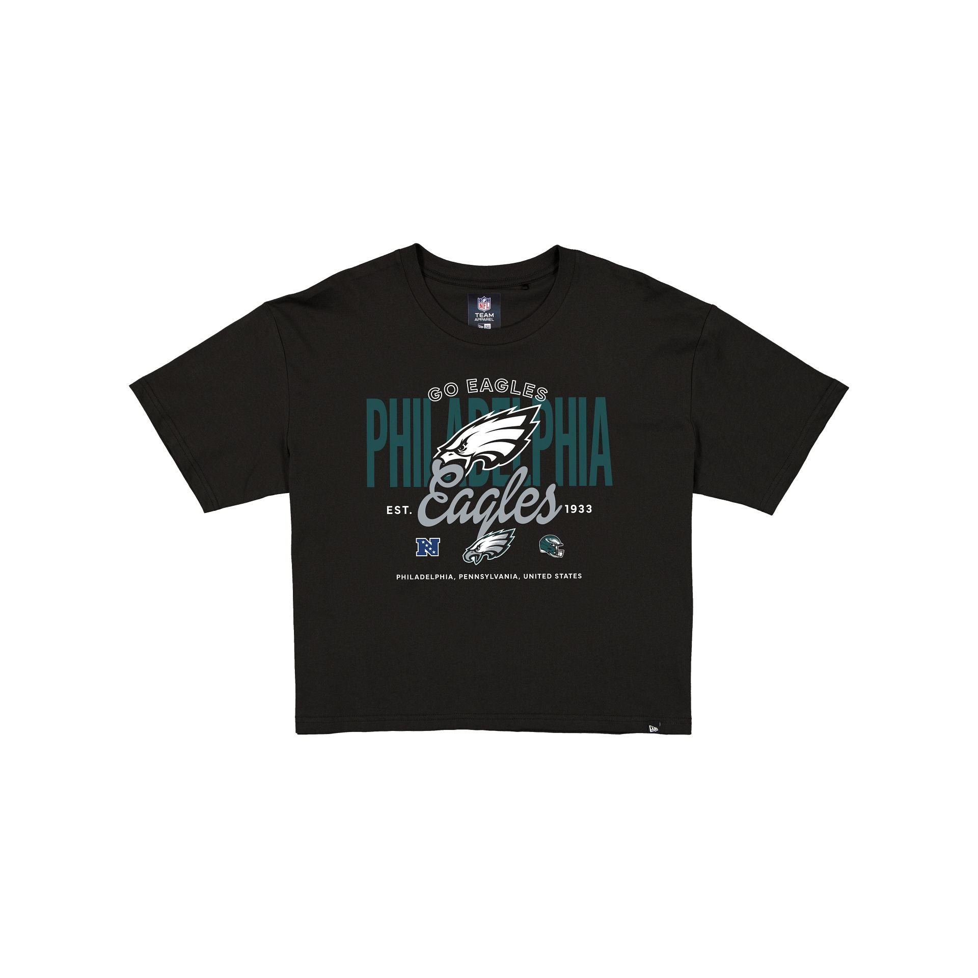 Philadelphia Eagles 2026 T-shirt court noir fonctionnel Fandom pour femmes