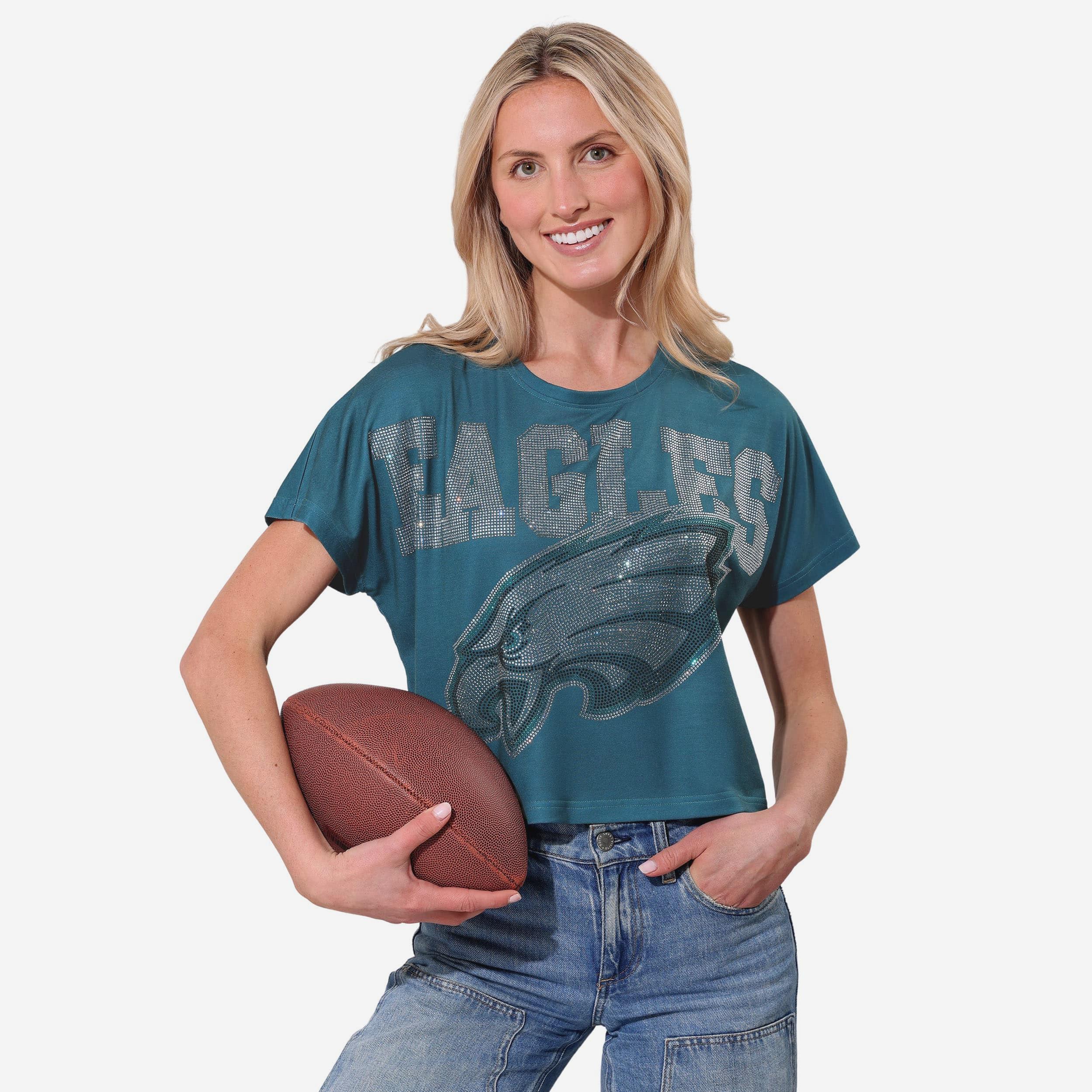 Philadelphia Eagles Haut court avec gros mot-symbole en strass