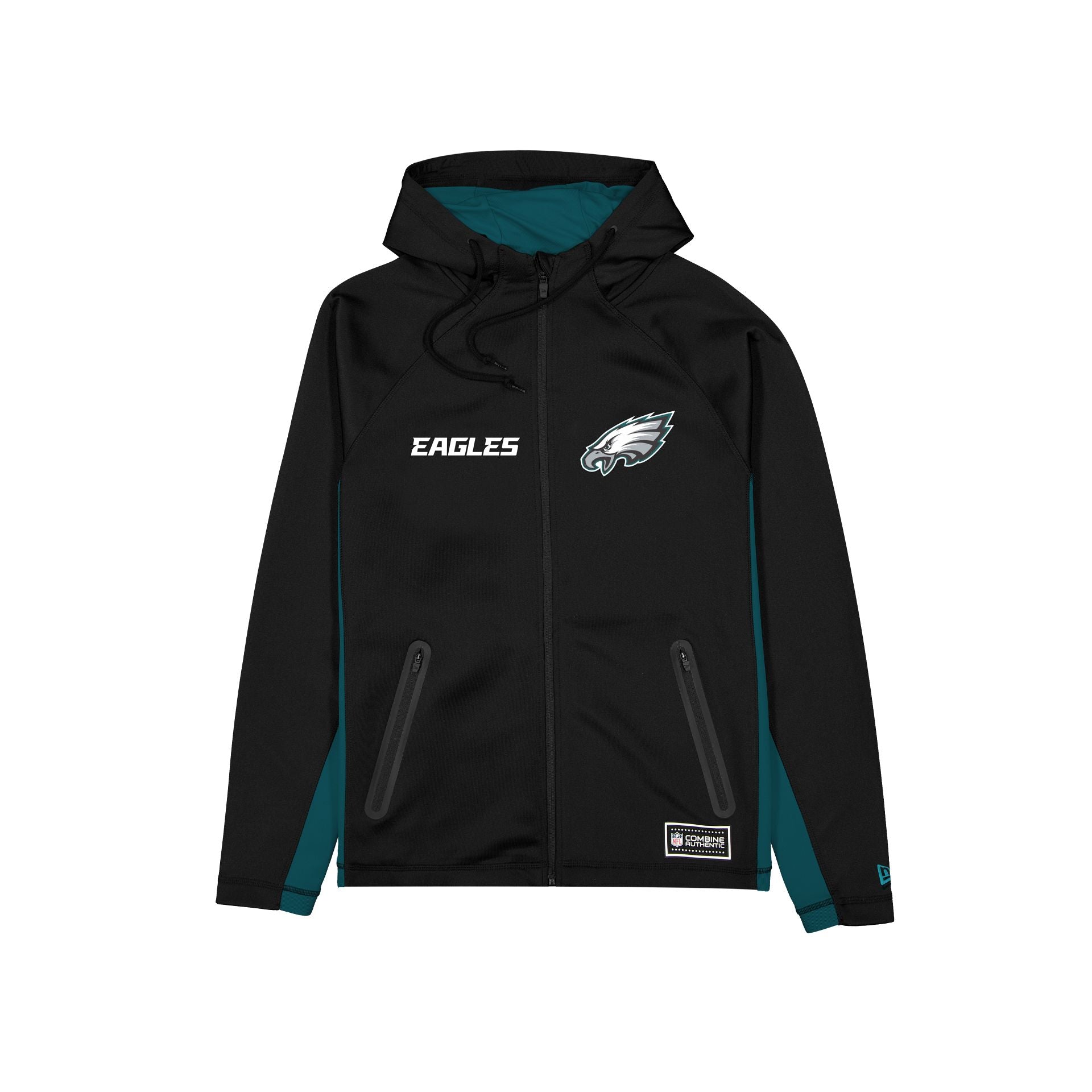 Philadelphia Eagles Combine Noir Sweat à capuche entièrement zippé