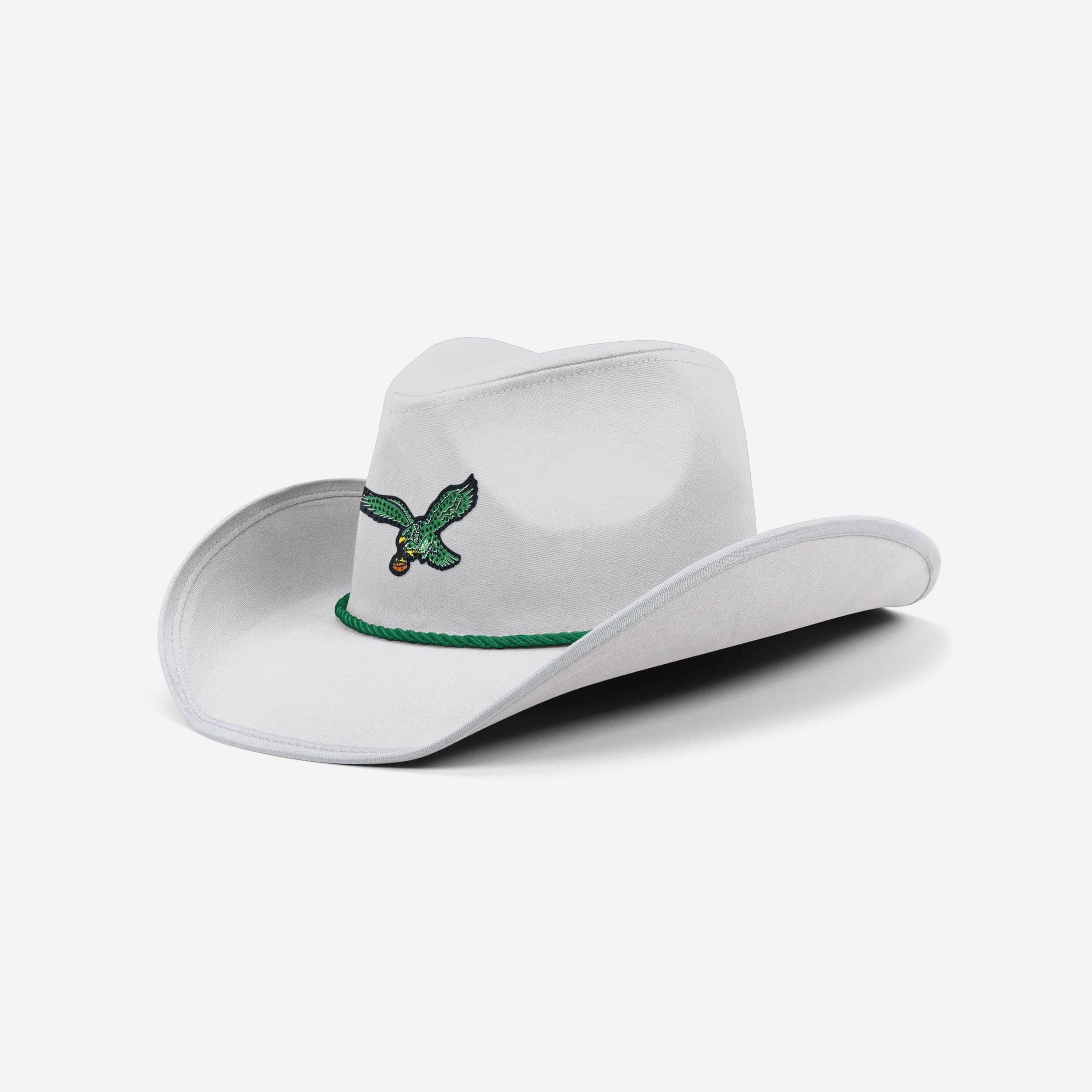 Philadelphia Eagles Chapeau de cowboy rétro avec logo en strass blanc