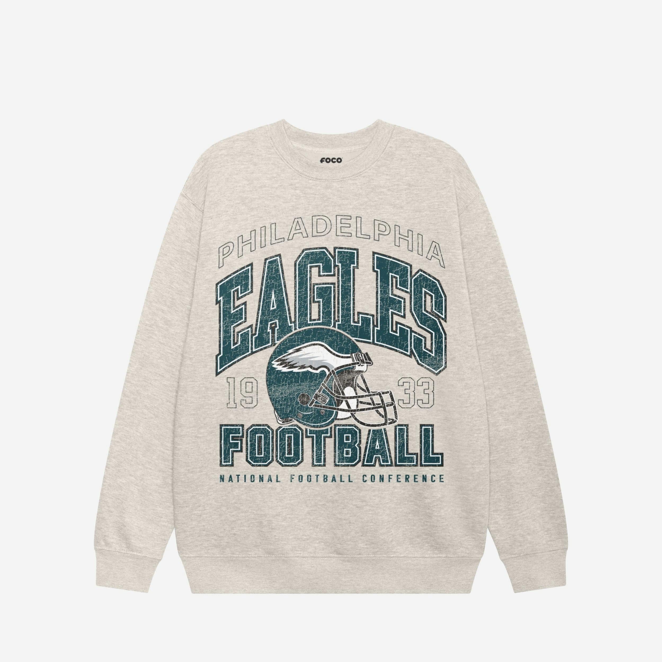 Sweat-shirt universitaire à col rond Philadelphia Eagles