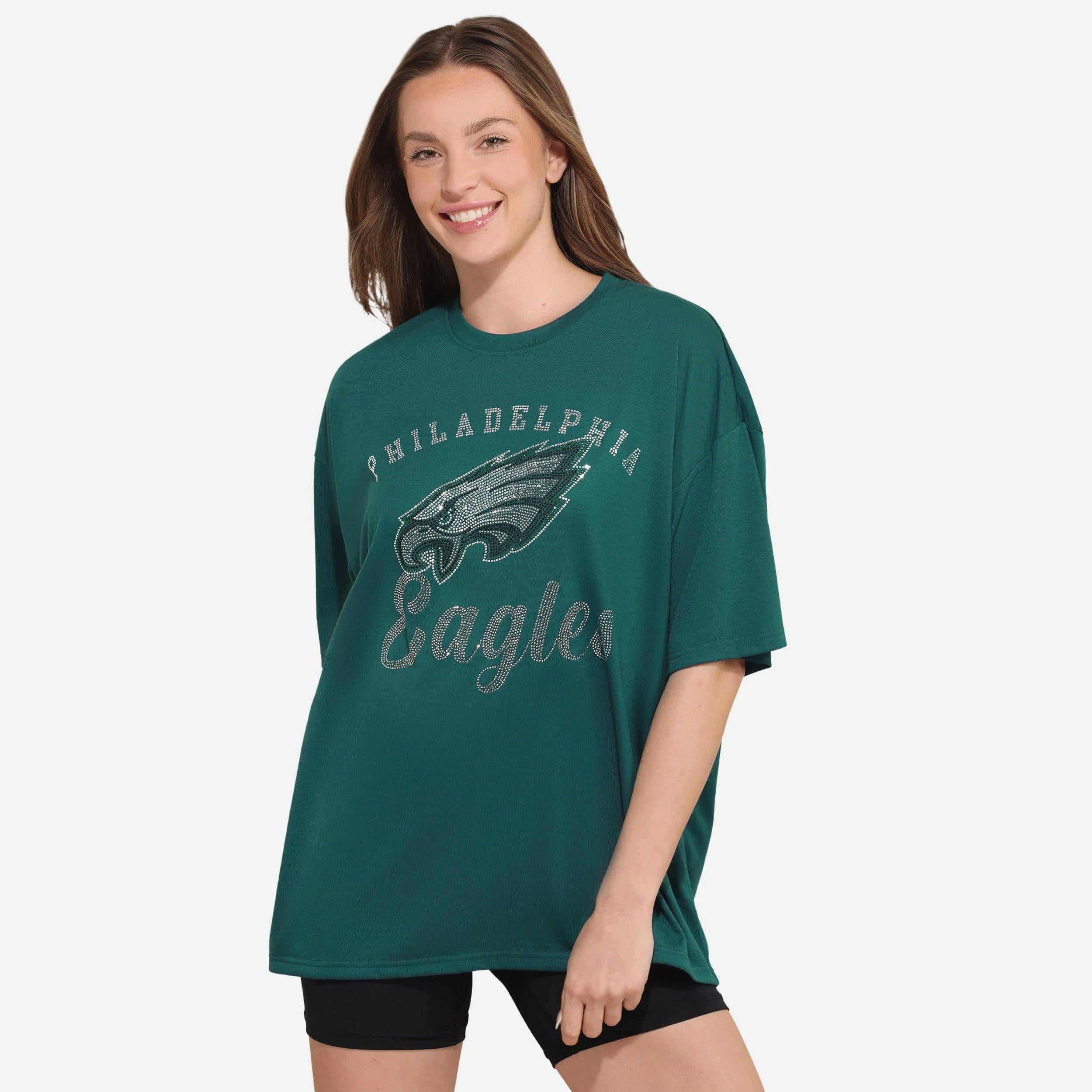 Philadelphia Eagles T-shirt surdimensionné avec logo strass pour femme