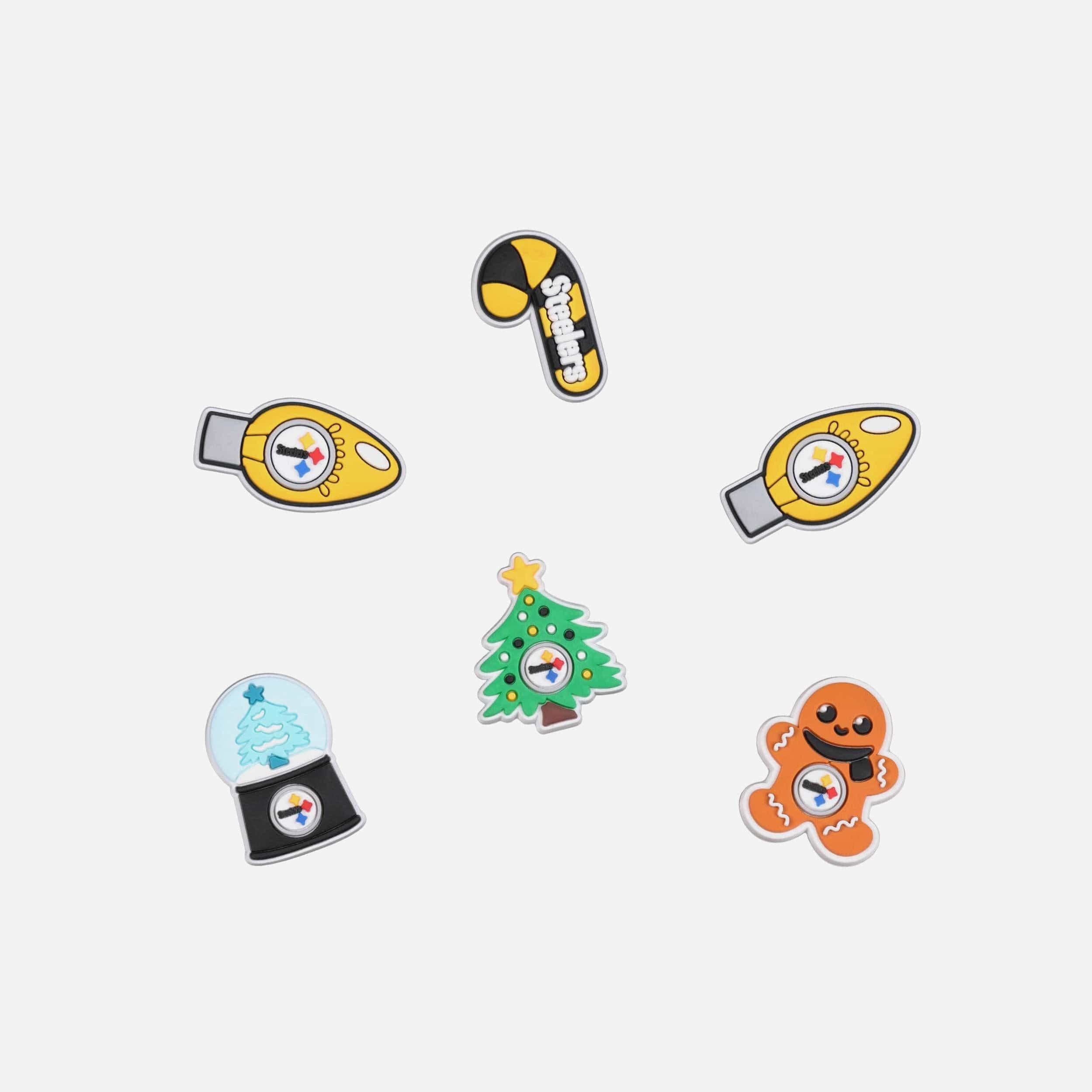 Pittsburgh Steelers Lot de 6 breloques sabots de l'équipe des fêtes
