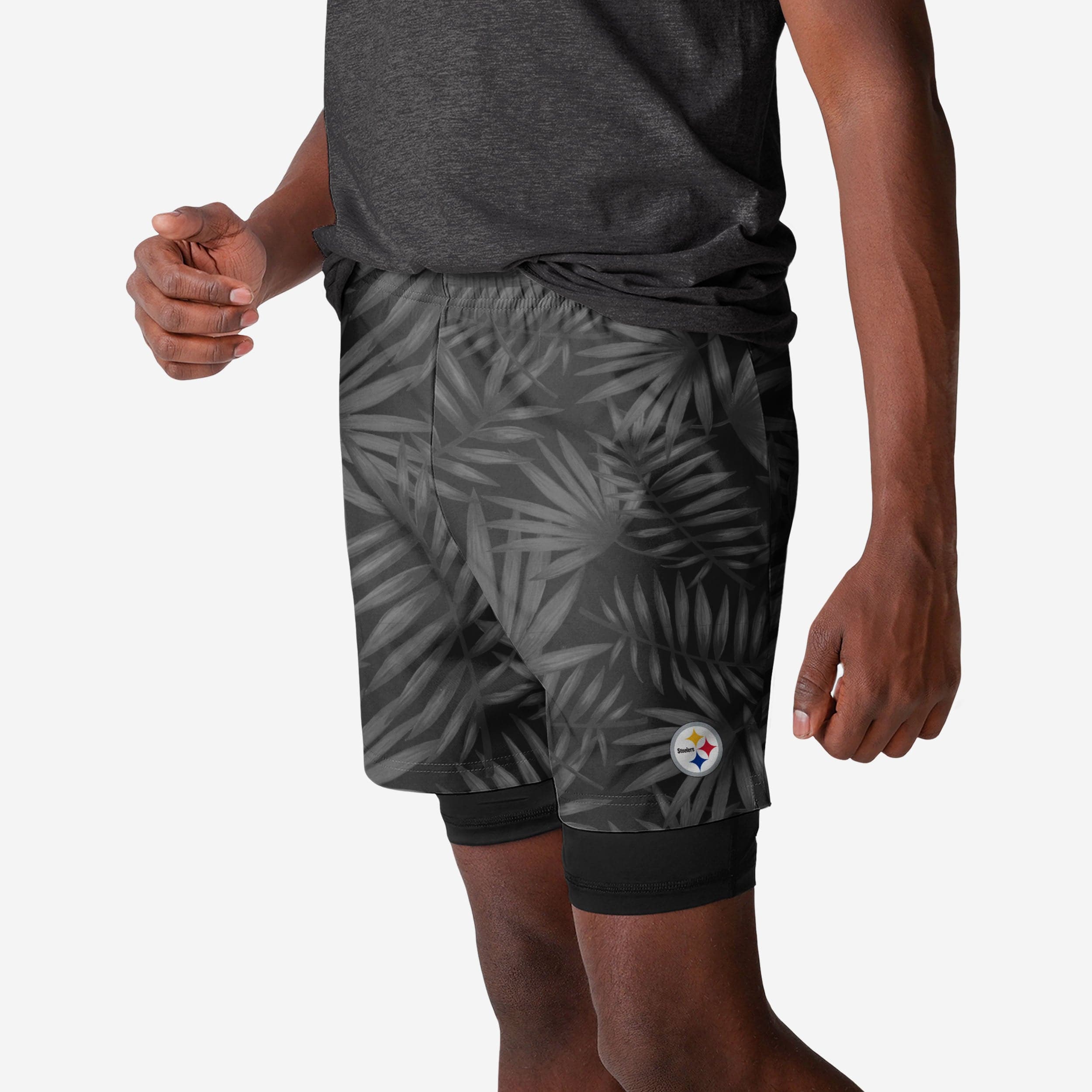 Pittsburgh Steelers Short doublé noir fleuri