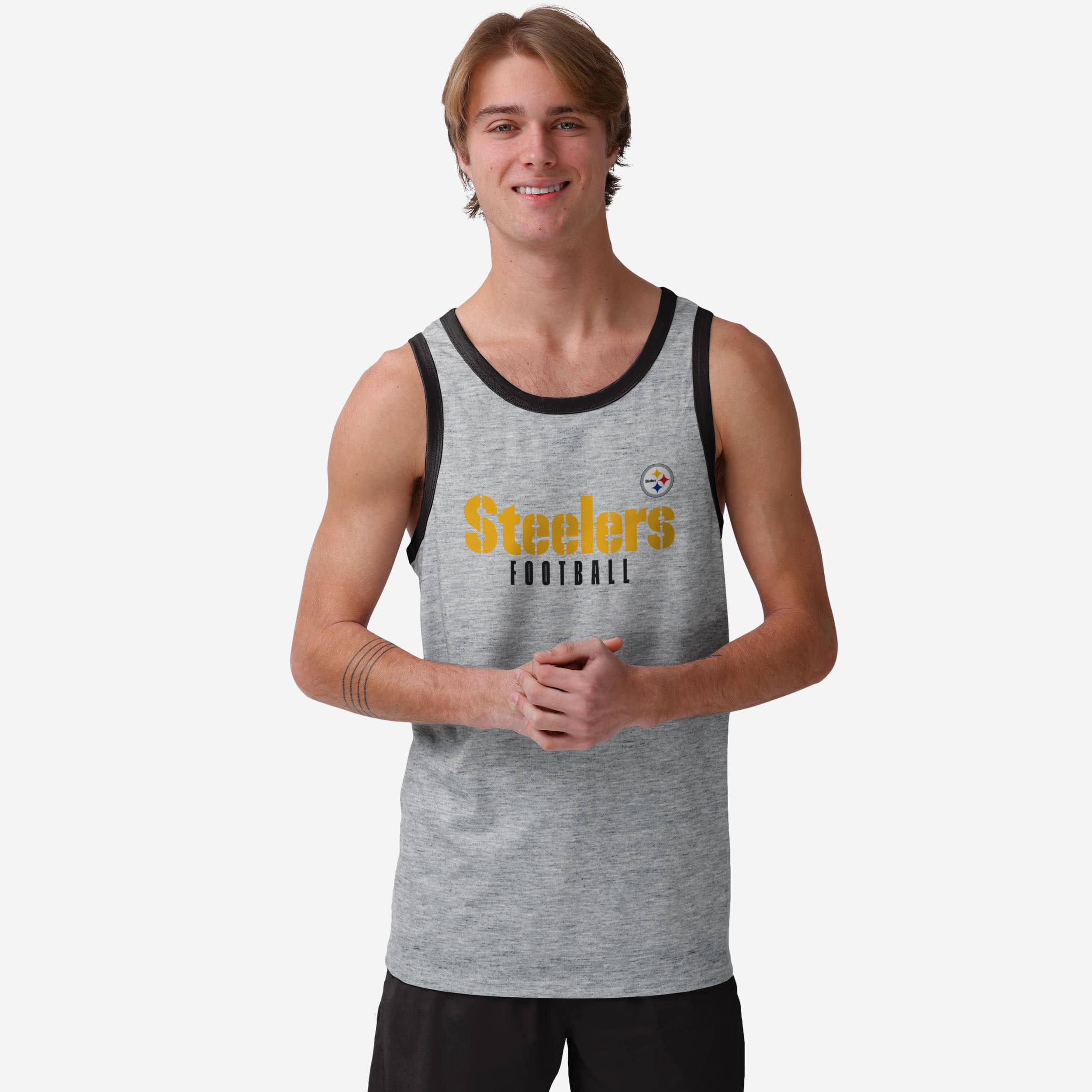 Pittsburgh Steelers Mot-symbole gris Top sans manches