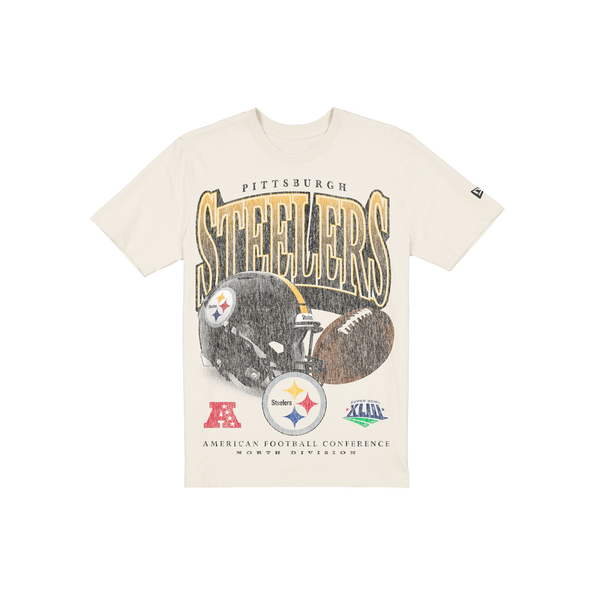 Pittsburgh Steelers T-shirt chromé à imprimé vieilli Sport Classics