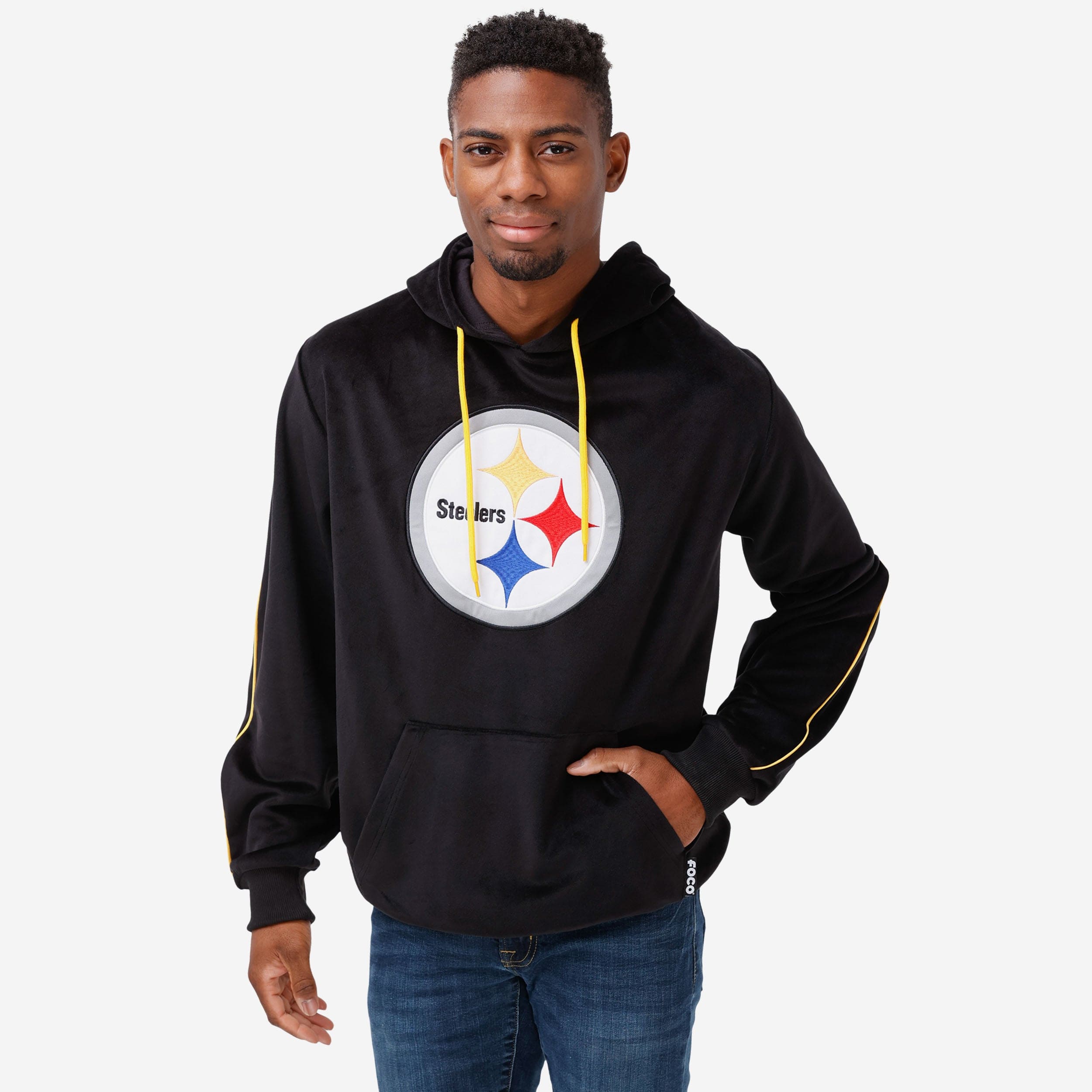 Sweat à capuche en velours Pittsburgh Steelers