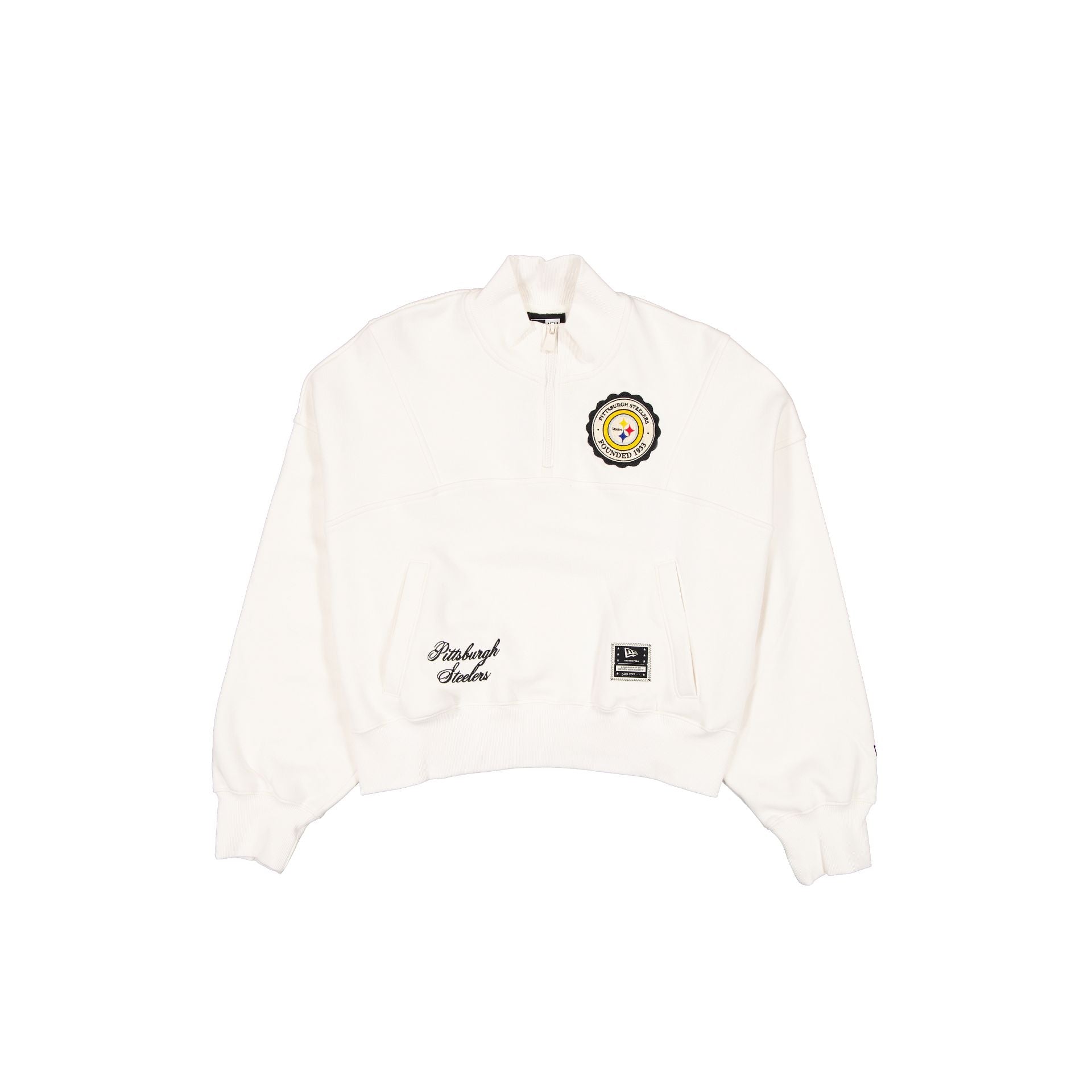 Pittsburgh Steelers Pull zippé quart de tour blanc chromé pour femme