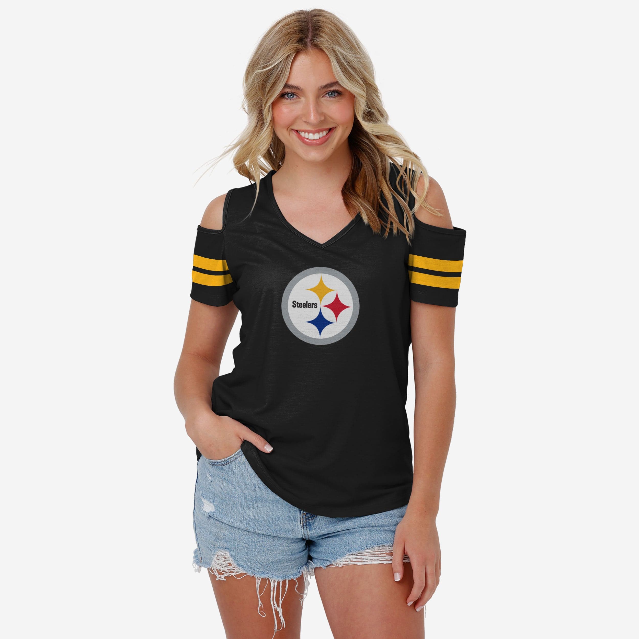 Pittsburgh Steelers T-shirt à épaules dénudées pour femme