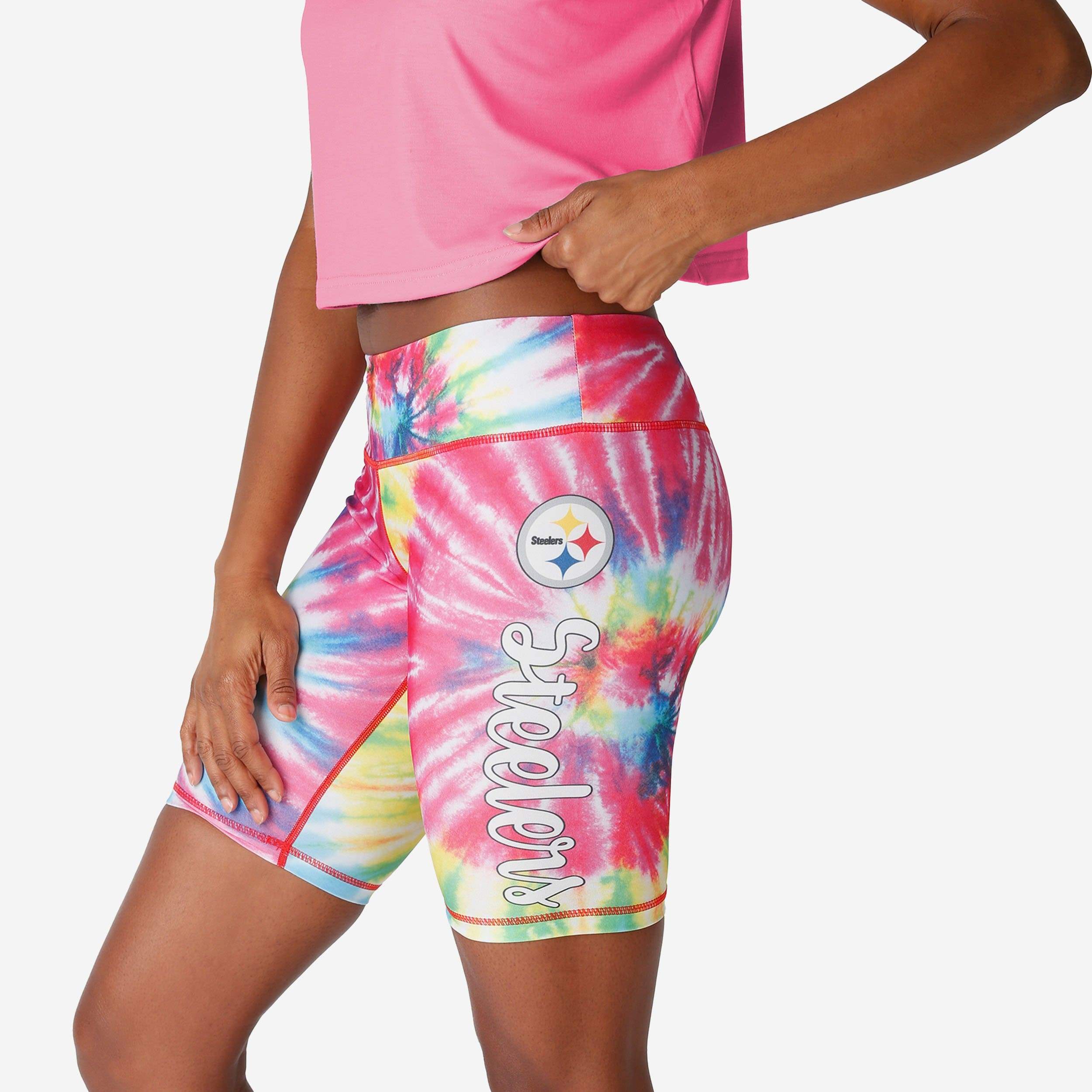 Pittsburgh Steelers Short de vélo tie-dye pour femme