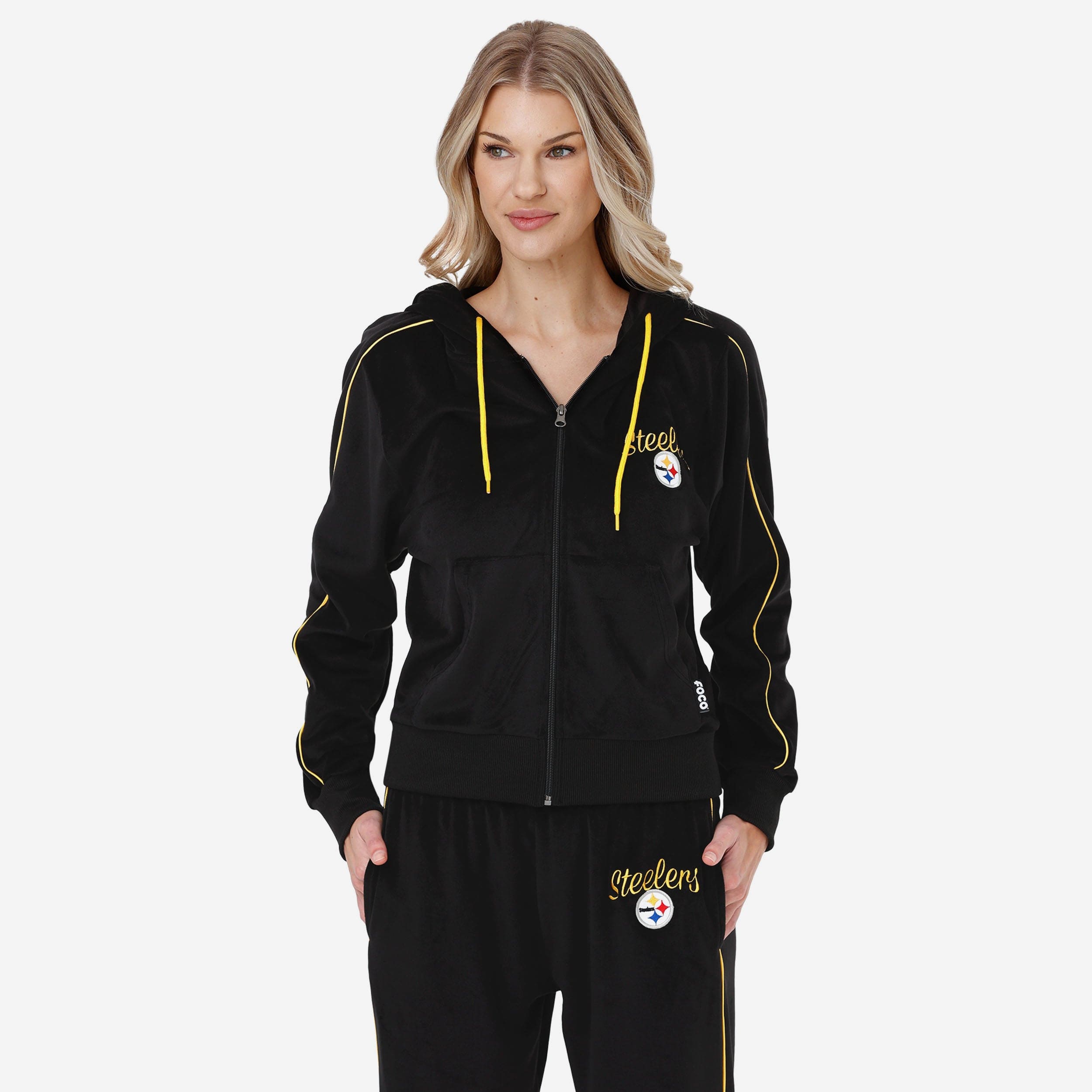 Pittsburgh Steelers Haut zippé en velours pour femme