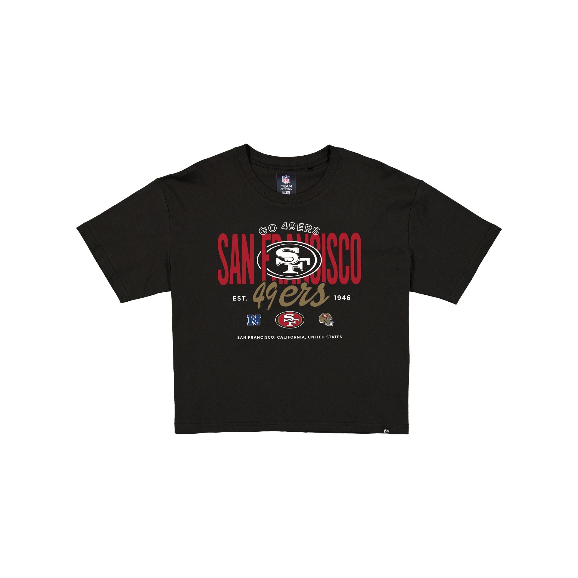 San Francisco 49ers 2026 T-shirt court noir fonctionnel Fandom pour femmes