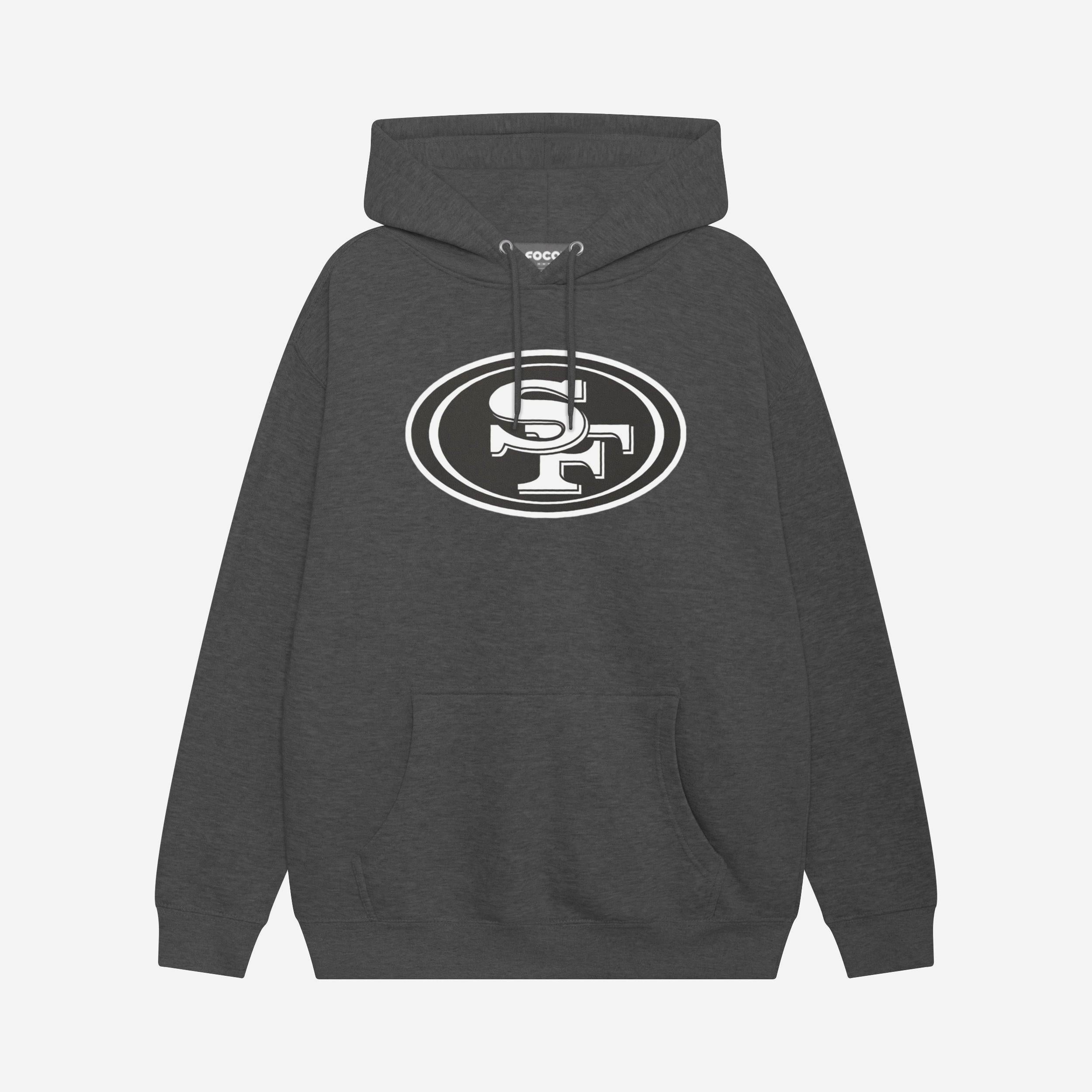 San Francisco 49ers Sweat à capuche avec logo principal noir et blanc