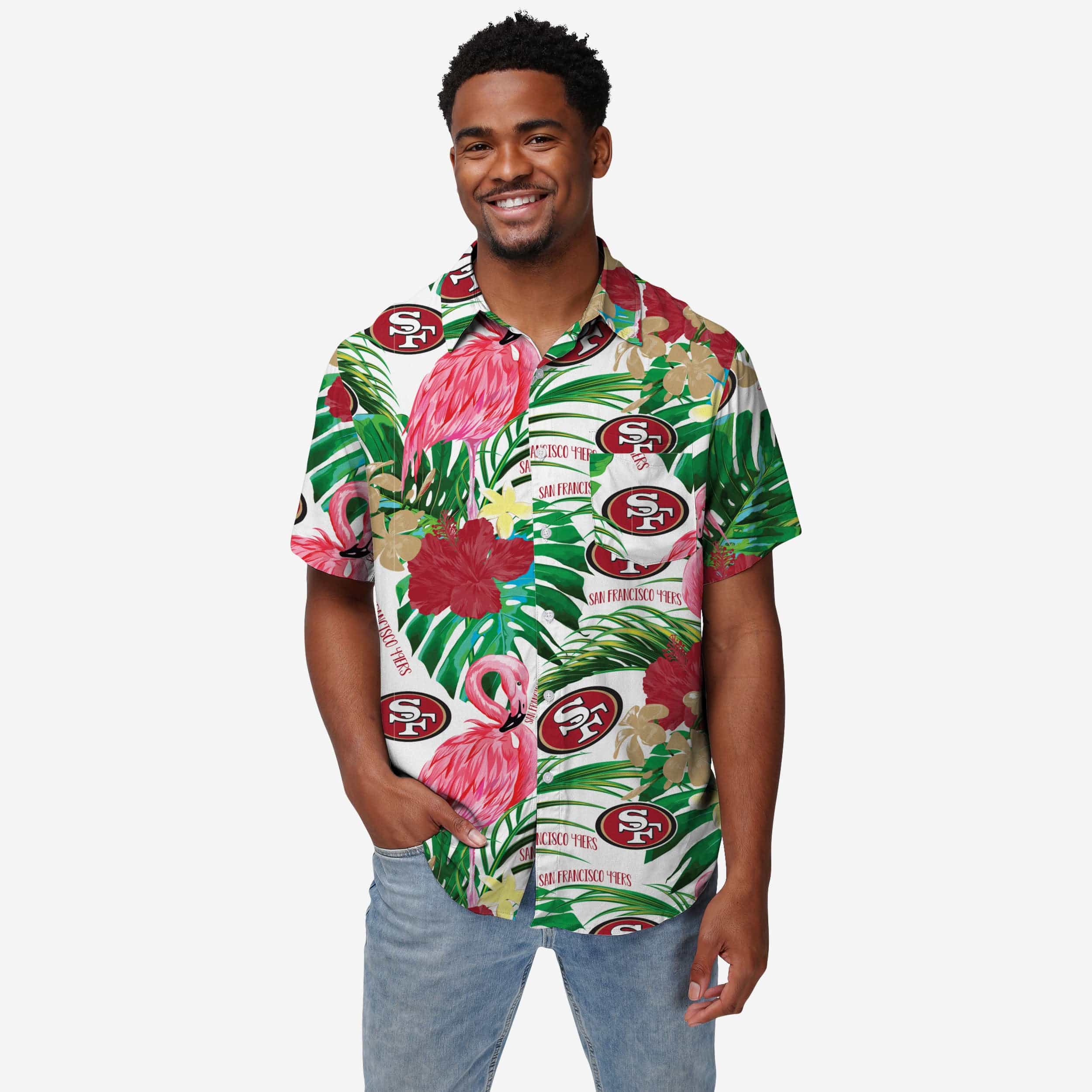 San Francisco 49ers Chemise boutonnée flamant rose