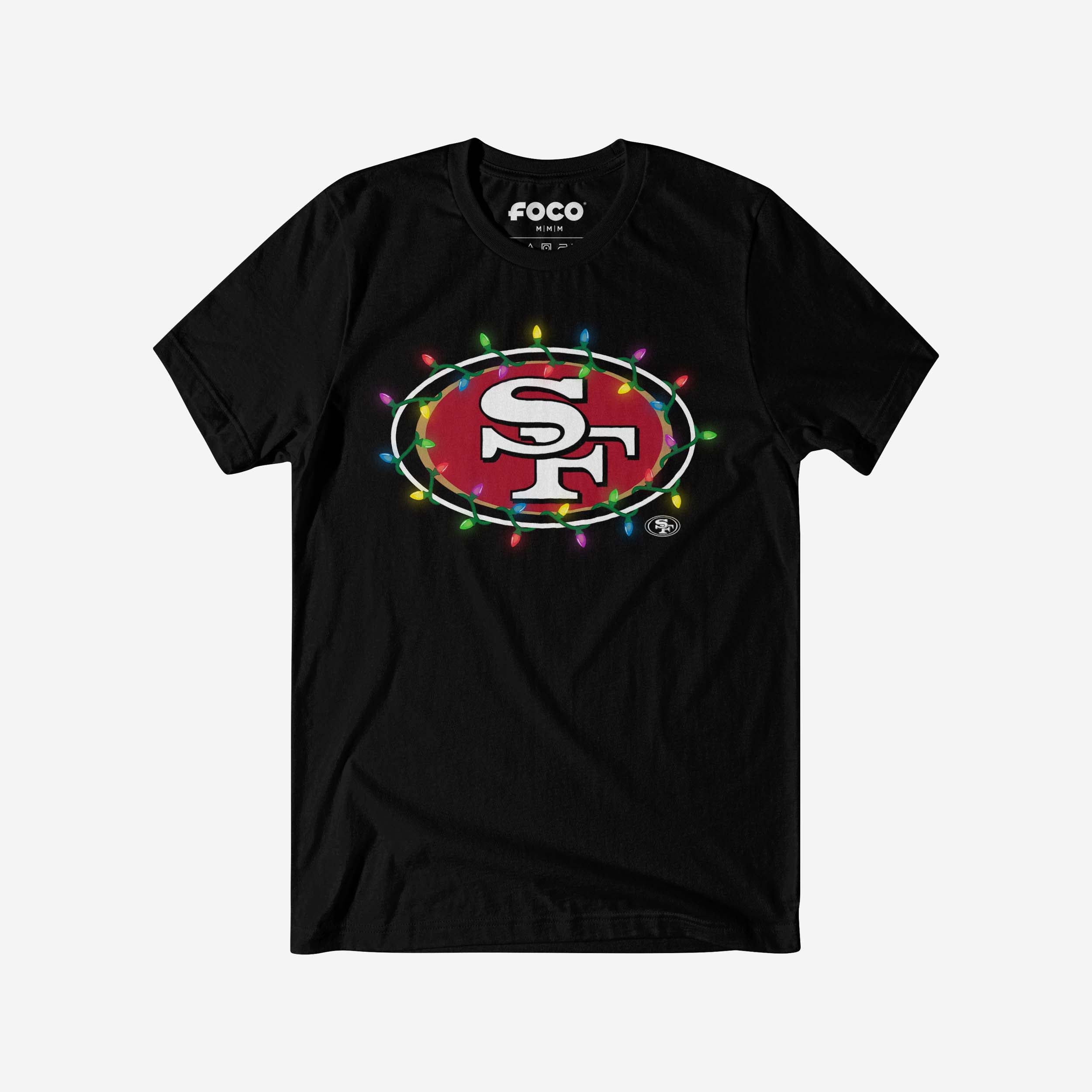 San Francisco 49ers T-shirt avec logo principal Holiday Lights
