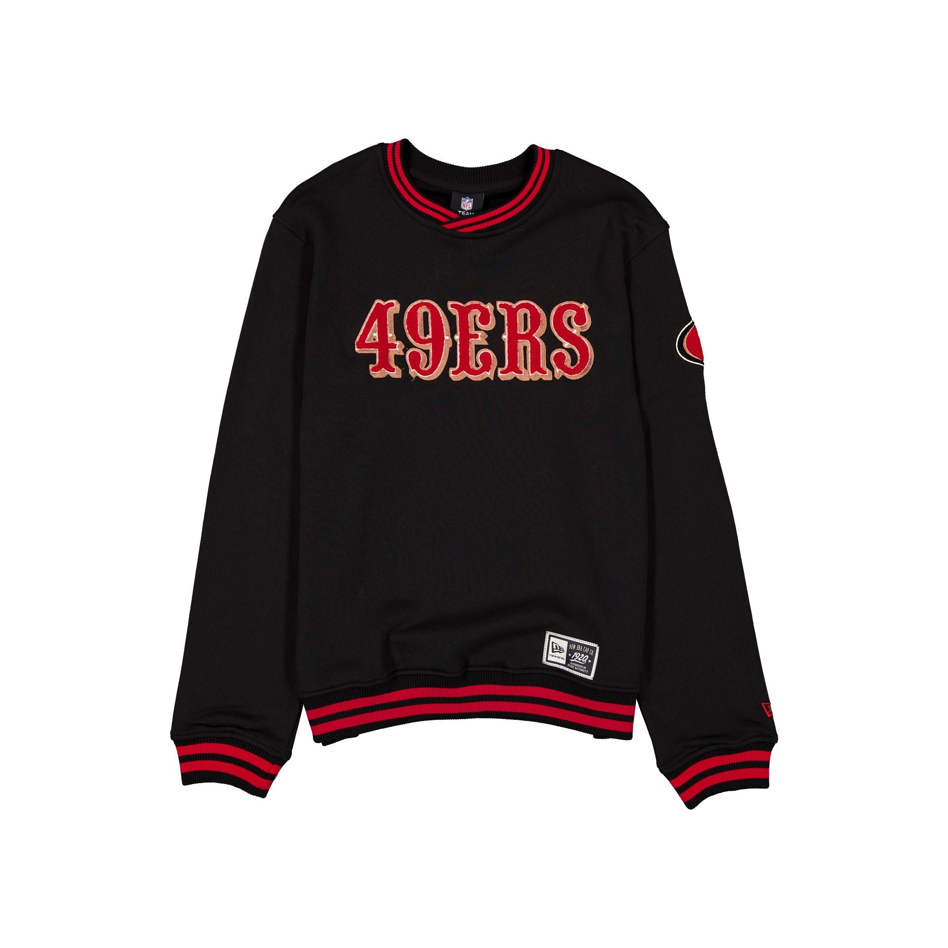 San Francisco 49ers Throwback Boucle Noir Crewneck