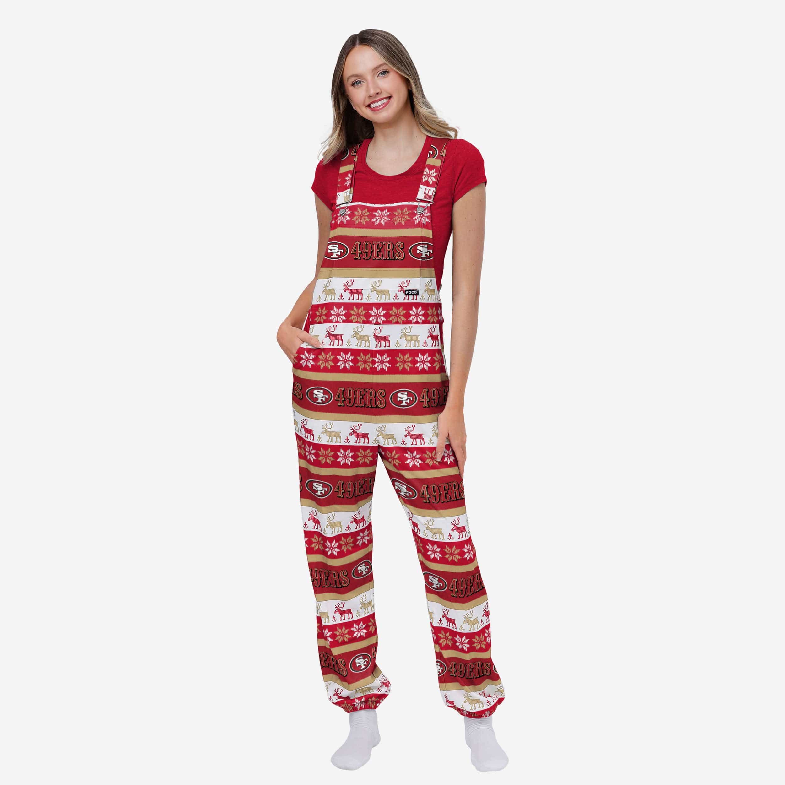 San Francisco 49ers Salopette à bretelles Ugly Home Gating pour femme