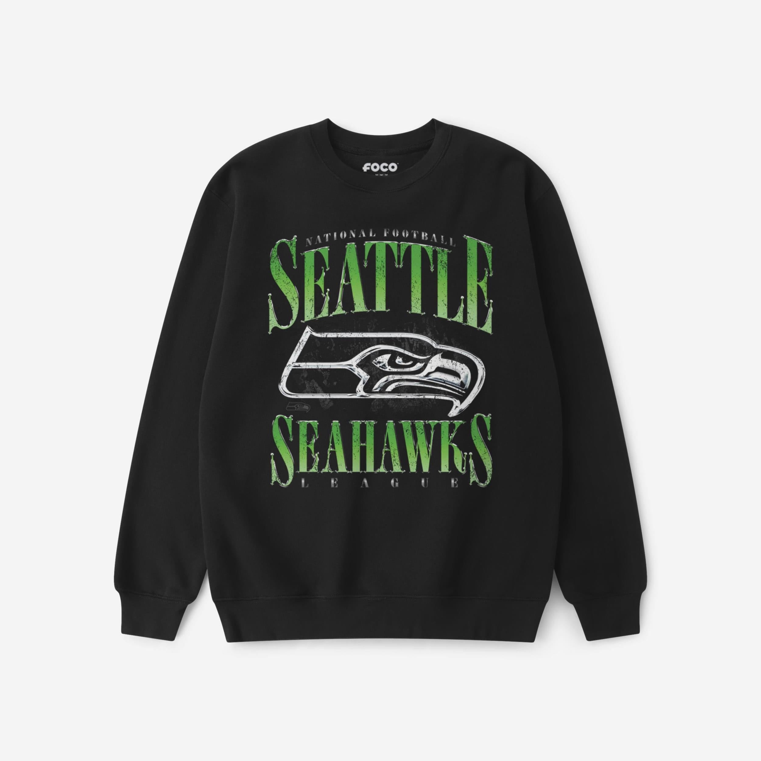 Seattle Seahawks Sweat-shirt à col rond chromé Stack