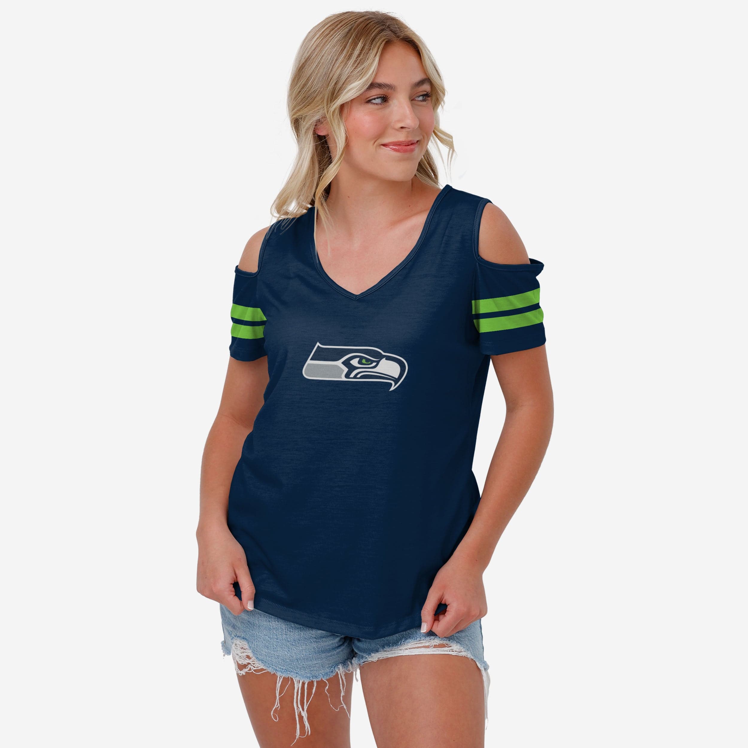 Seattle Seahawks T-shirt à épaules dénudées pour femme