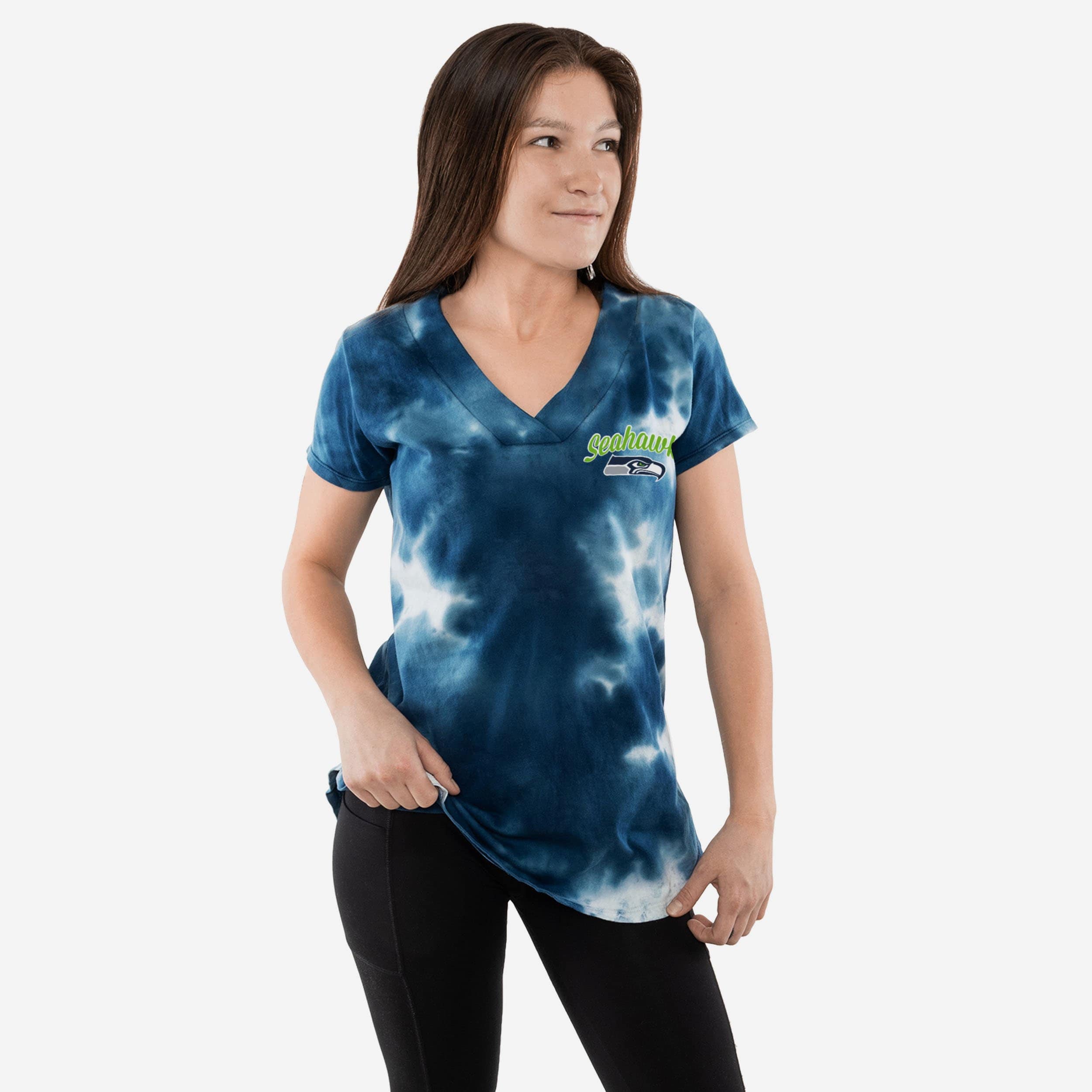 Seattle Seahawks T-shirt surdimensionné Tie-Dye Rush pour femme