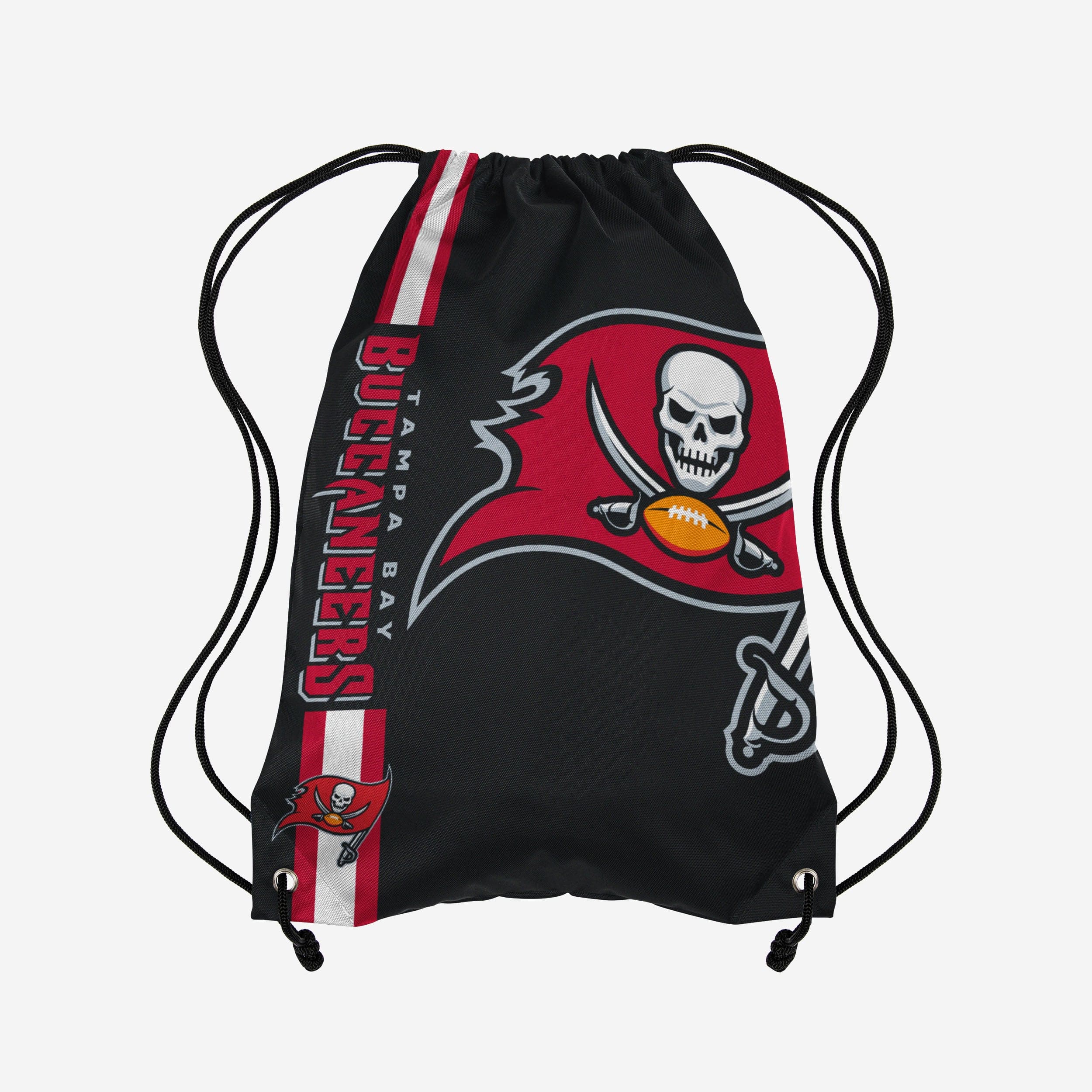 Tampa Bay Buccaneers Sac à dos noir à cordon de serrage avec grand logo de couleur alternative