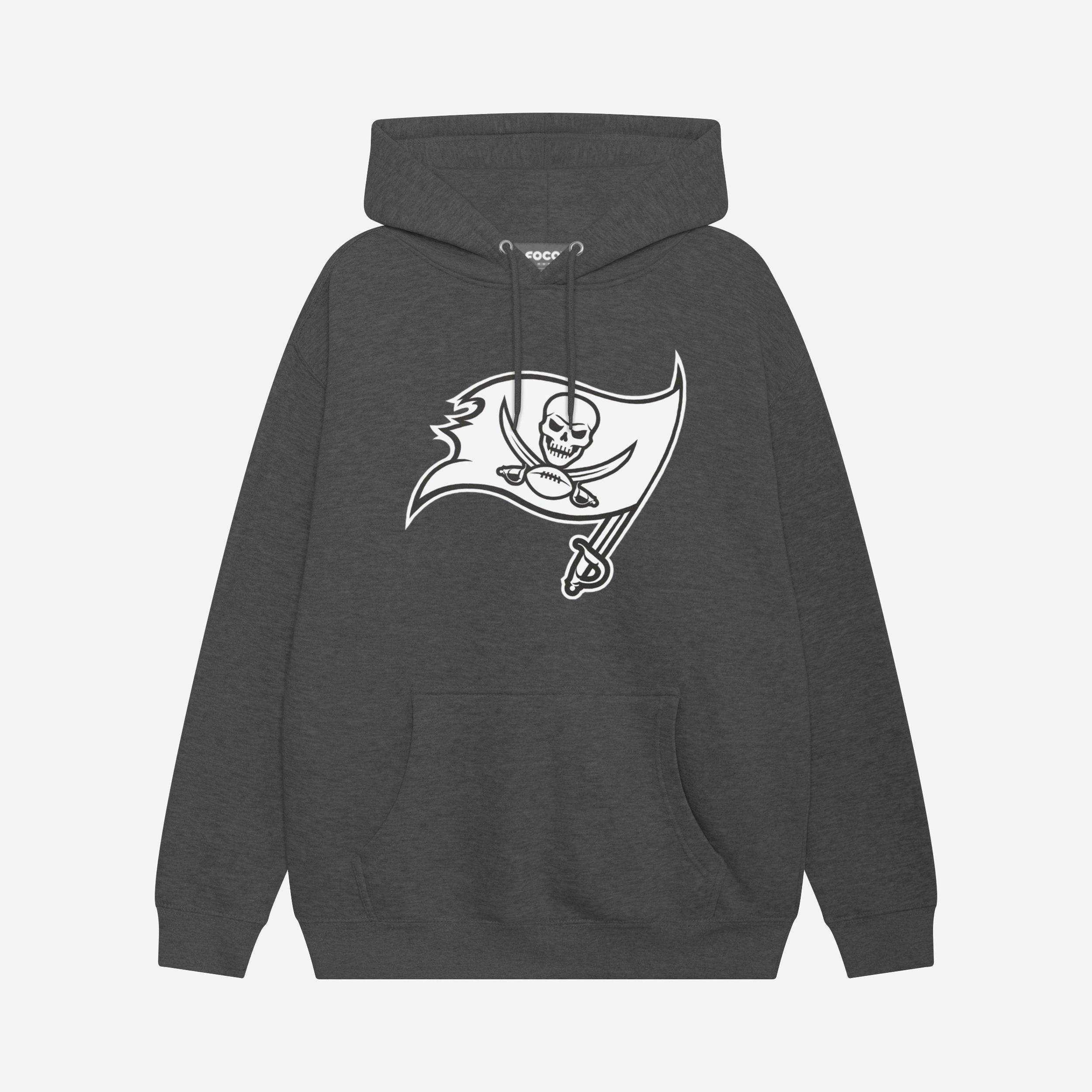Tampa Bay Buccaneers Sweat à capuche avec logo principal noir et blanc