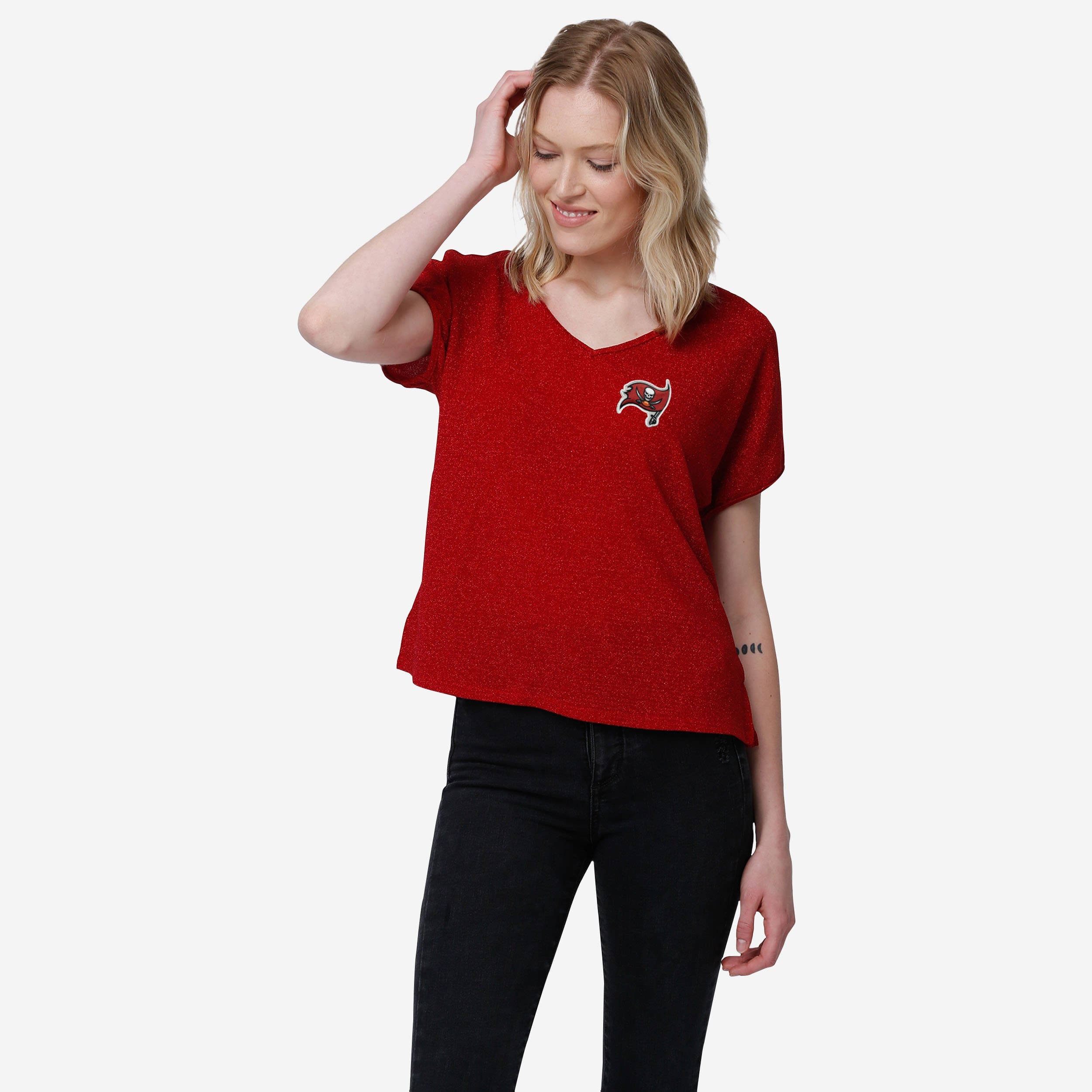 Tampa Bay Buccaneers T-shirt à col en V à paillettes Gametime pour femmes
