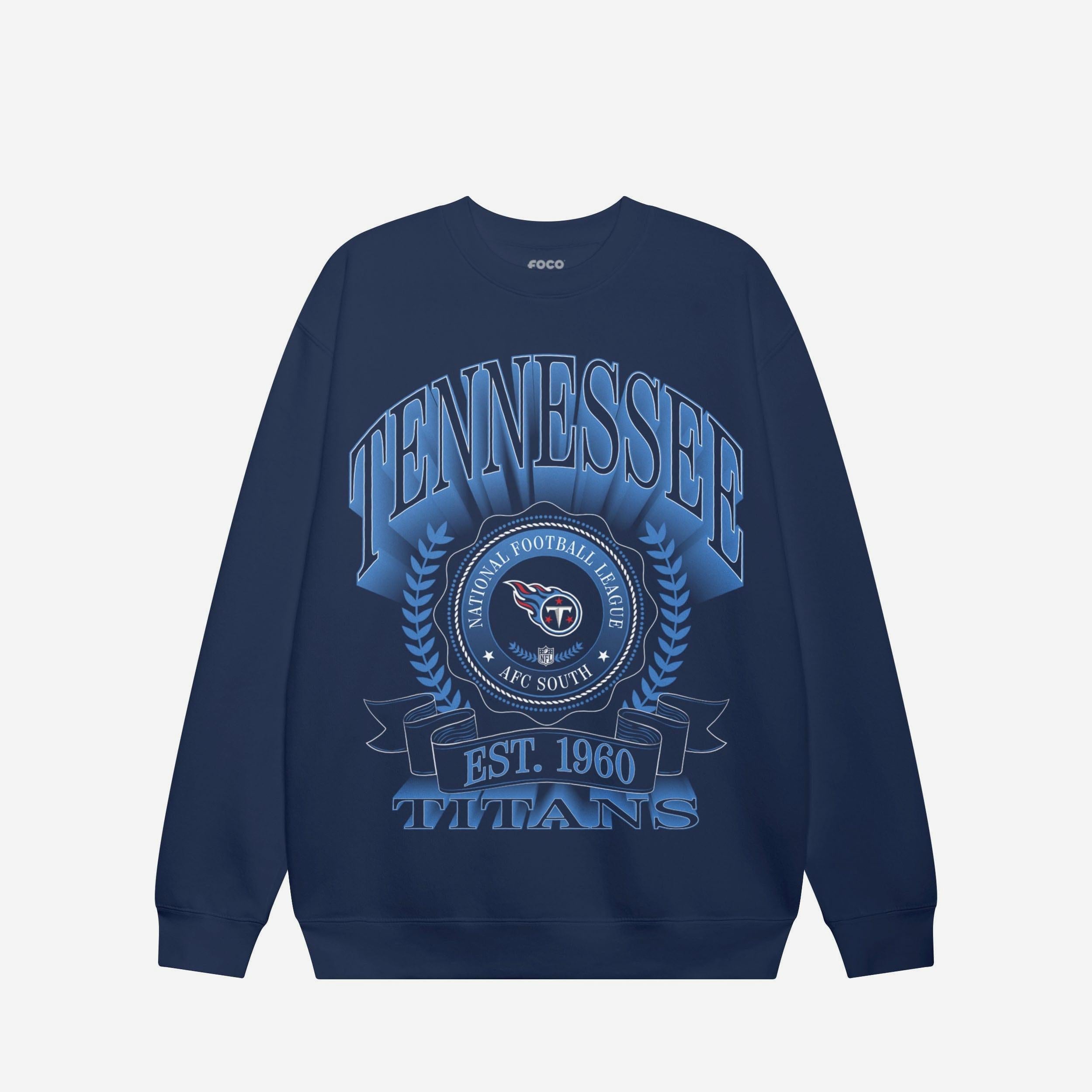 Tennessee Titans Sweat-shirt à col rond avec écusson de bannière