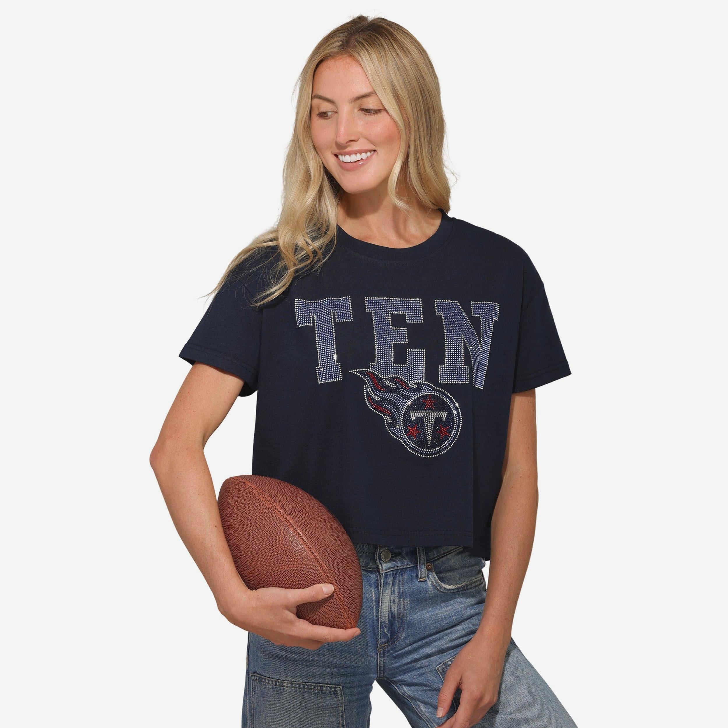 Tennessee Titans Haut court avec logo strass pour femme