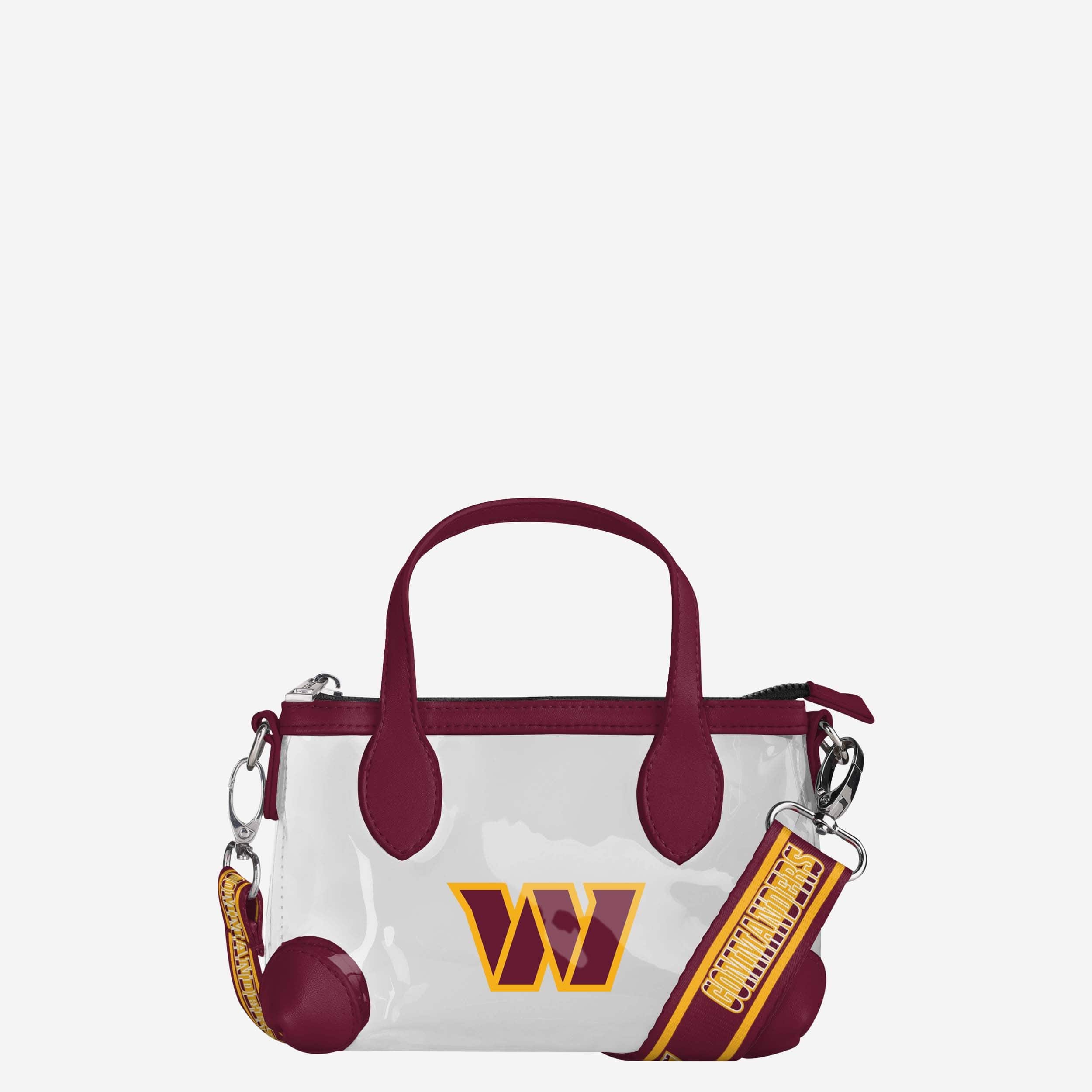Washington Commanders Mini sac à main à bandoulière transparent avec grand logo