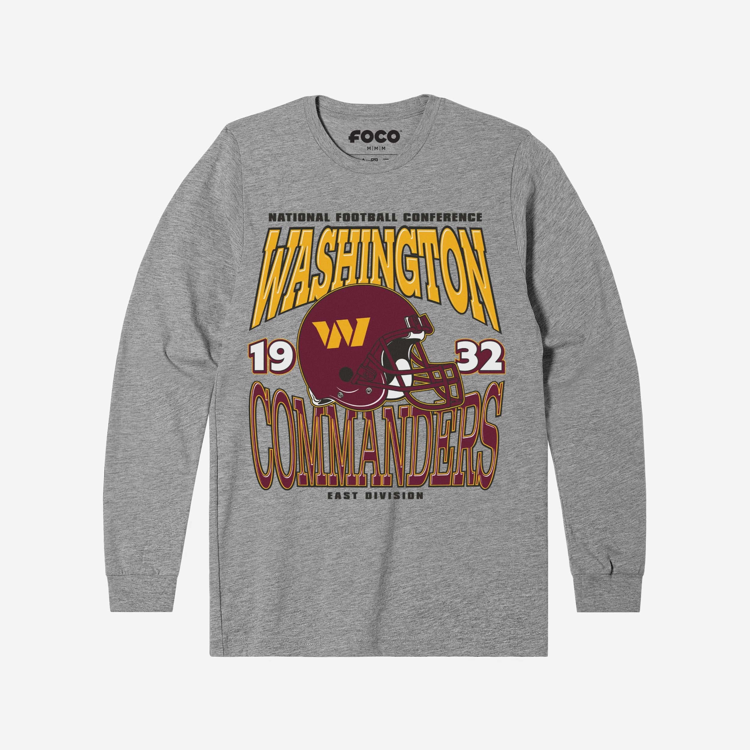 Washington Commanders T-shirt à manches longues avec casque d'équipe classique