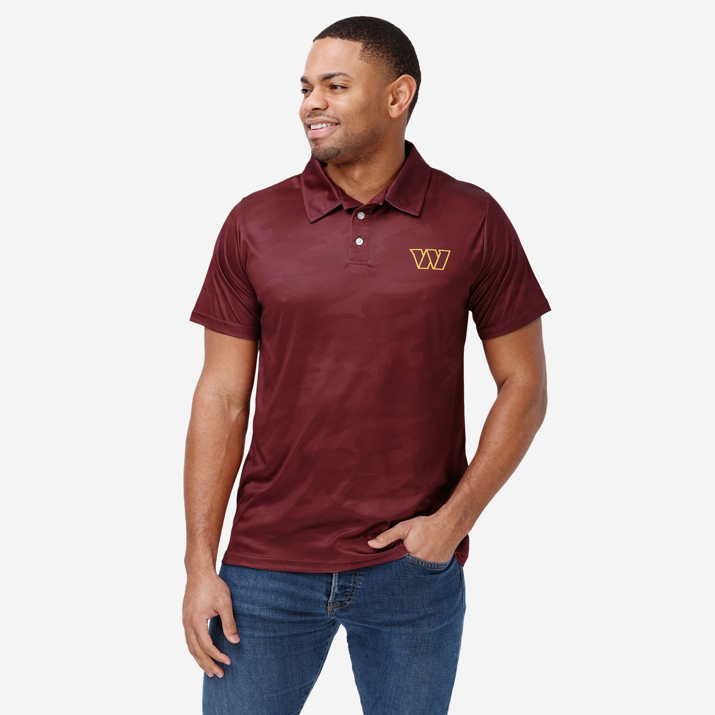 Washington Commanders Polo en polyester camouflage couleur