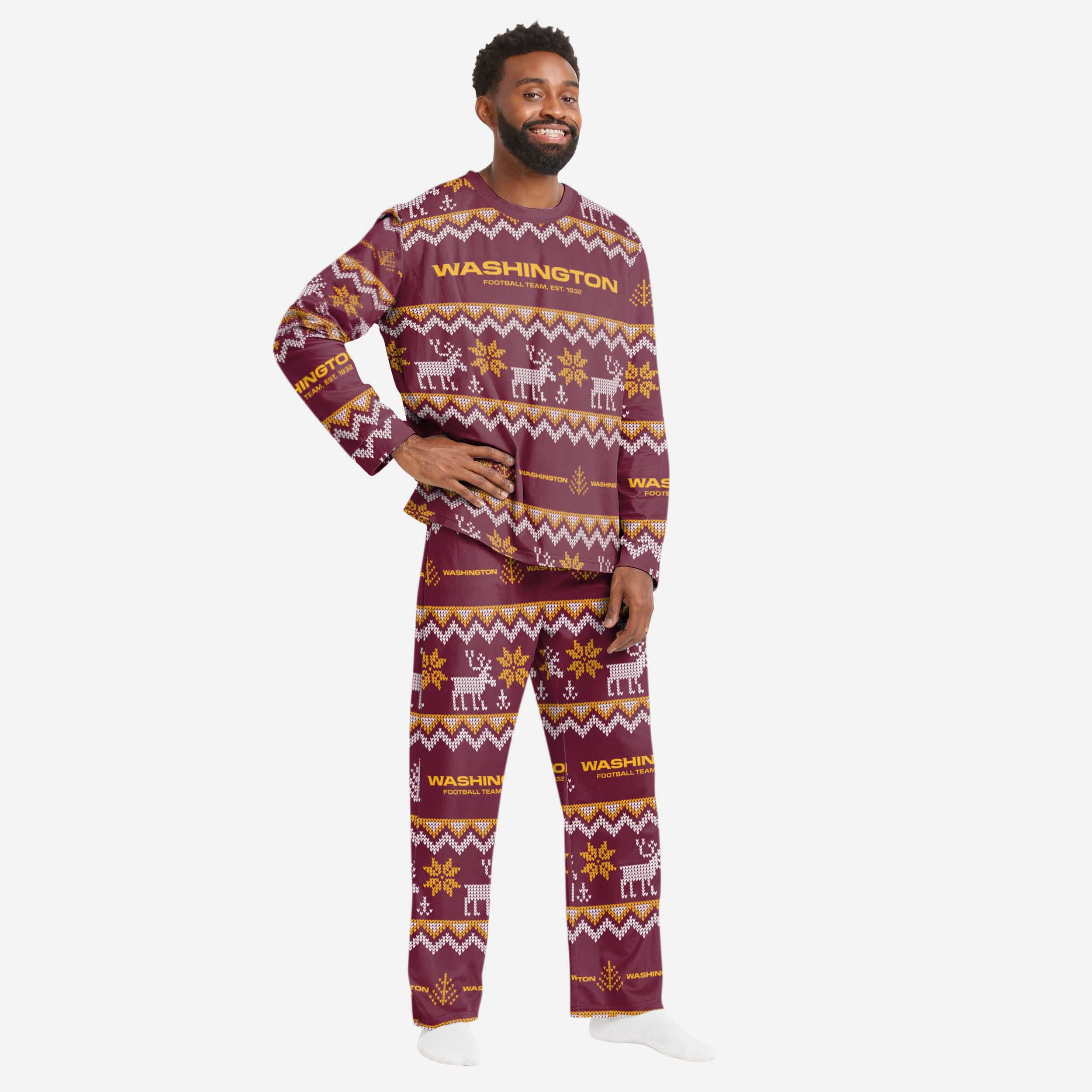 Washington Commanders Pyjama de vacances en famille à motif laid pour hommes