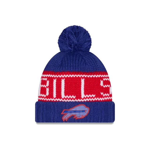 Buffalo Bills 2026 Sideline Bonnet en tricot à pompon pour temps froid pour femmes