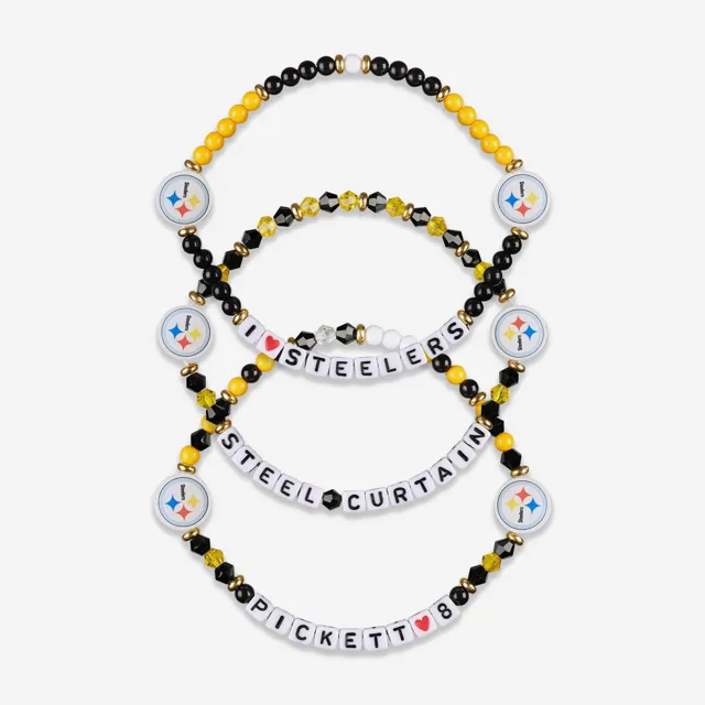 Kenny Pickett Pittsburgh Steelers Lot de 3 bracelets d'amitié pour joueurs