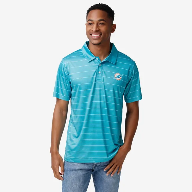Polo rayé en polyester Miami Dolphins