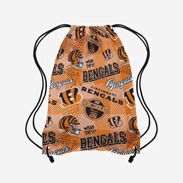 Cincinnati Bengals Sac à dos à cordon imprimé à répétition thématique
