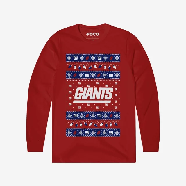 New York Giants Pull à manches longues Holiday Lights