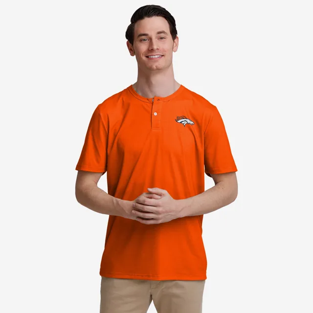 Denver Broncos Solid Team Logo Henley à manches courtes