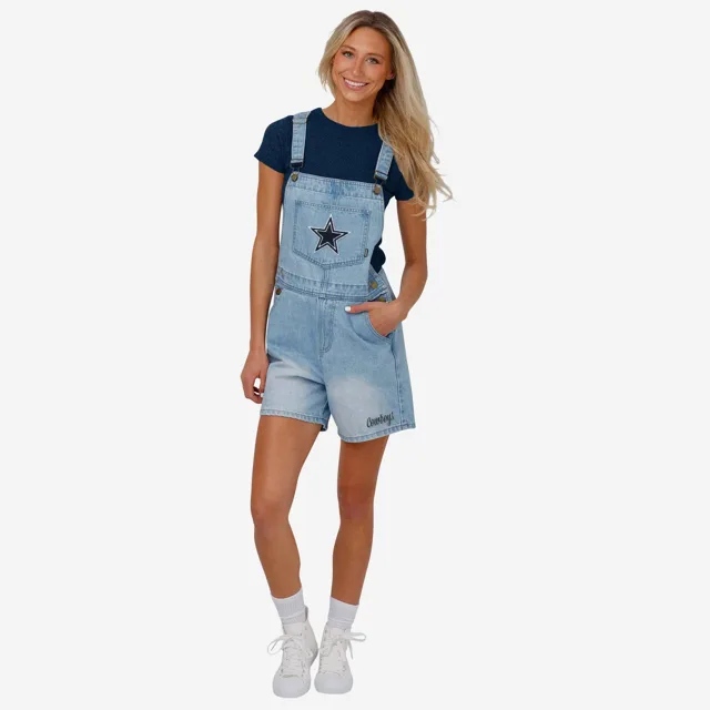Dallas Cowboys Salopette à bretelles en jean avec grand logo pour femme