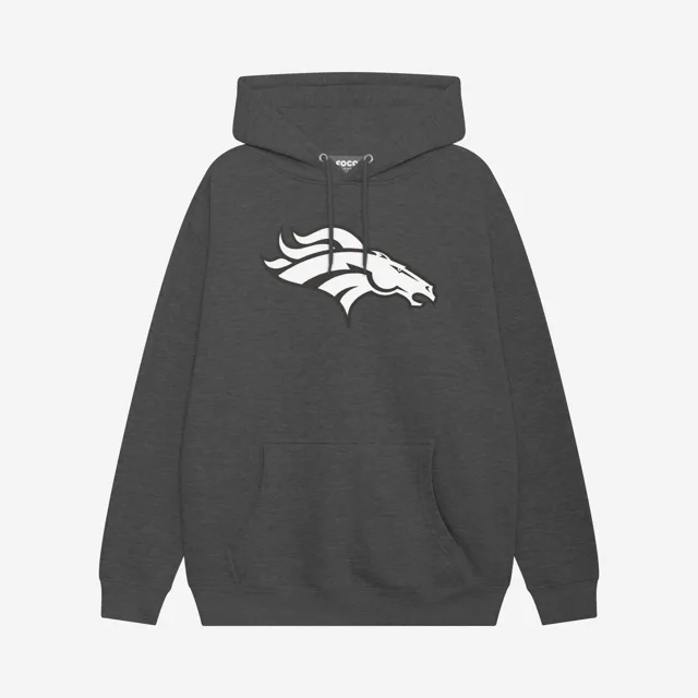 Denver Broncos Sweat à capuche avec logo principal noir et blanc